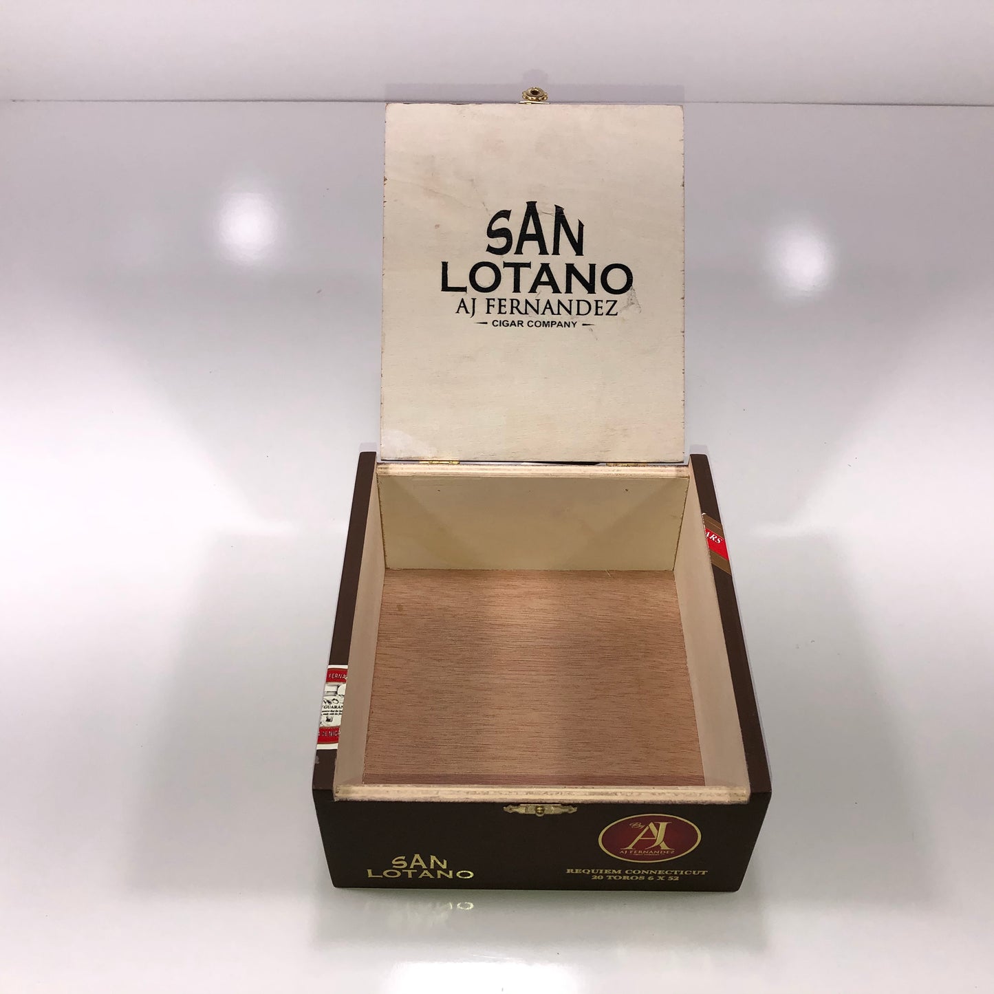 Aj Fernandez San Lotano Connecticut Toro Empty Wooden Cigar Box 6.25x6.75x3