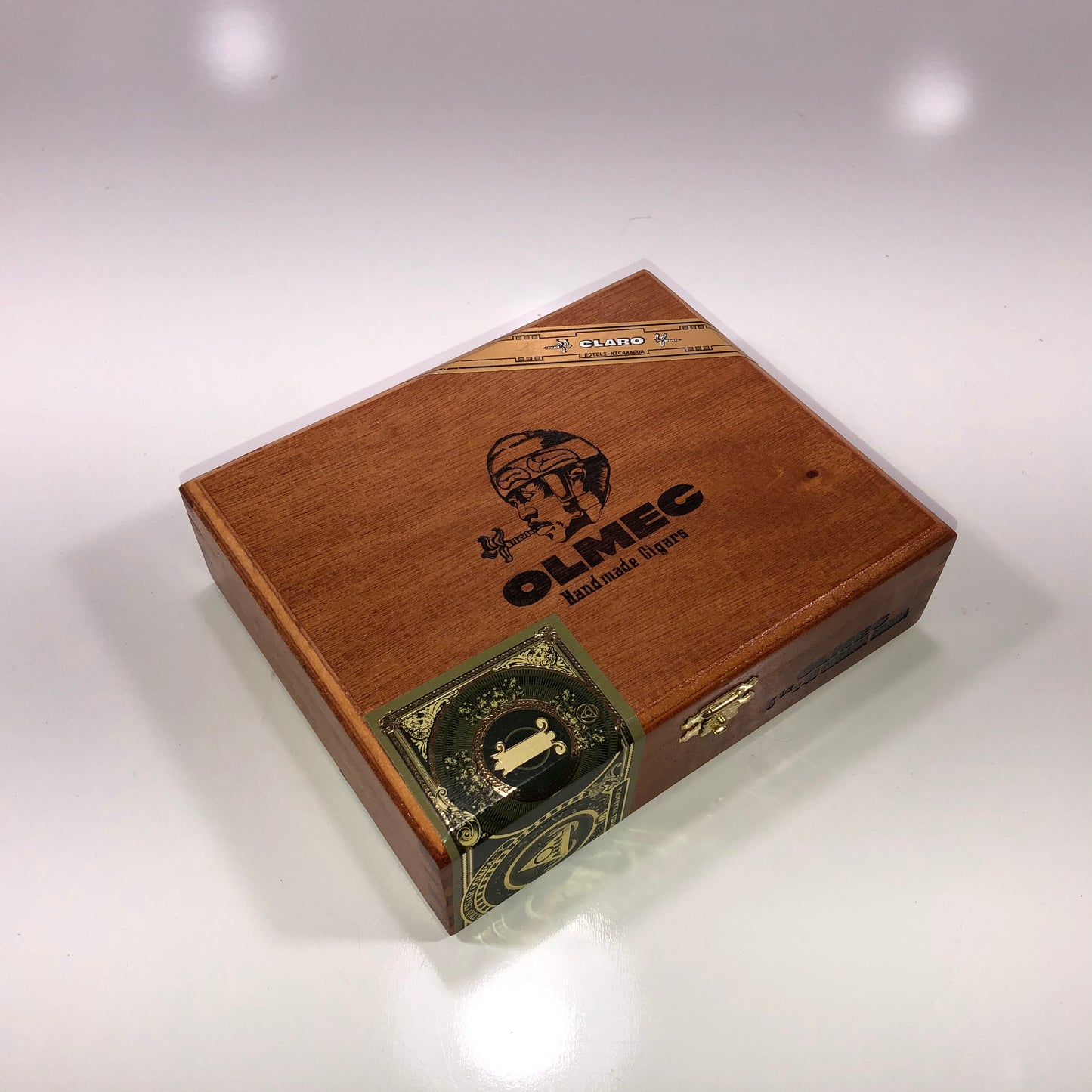 Olmec Corona Gorda Empty Wooden Cigar Box 6.5x5.5x2 (1)