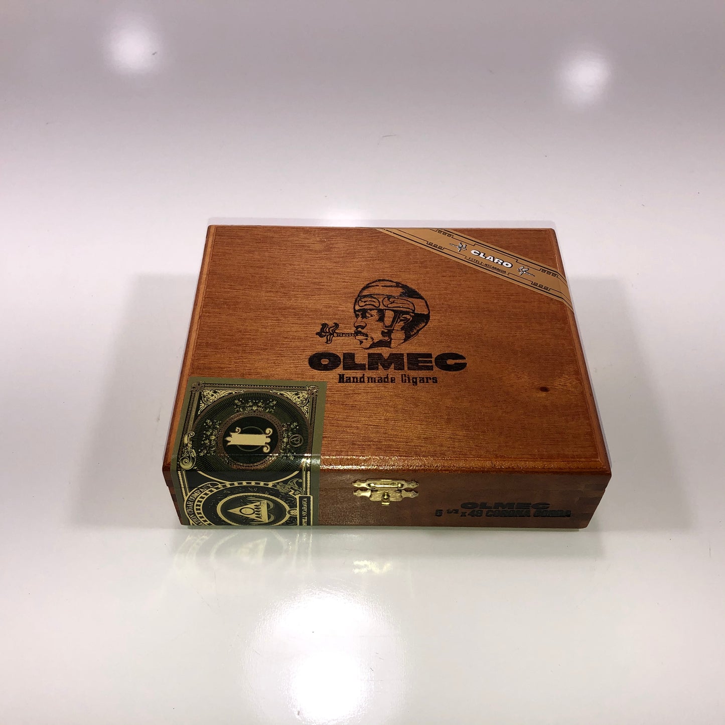 Olmec Corona Gorda Empty Wooden Cigar Box 6.5x5.5x2 (1)