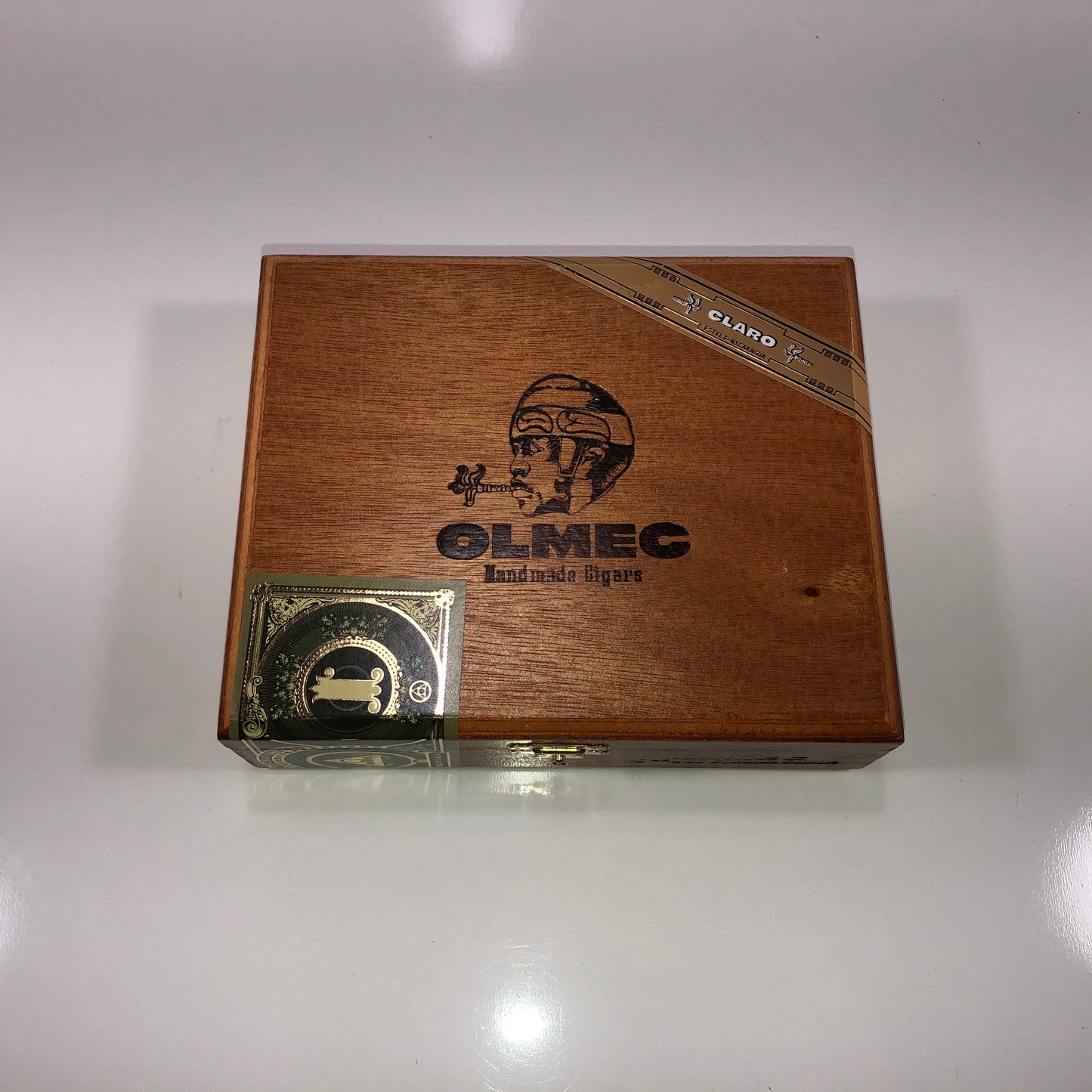 Olmec Corona Gorda Empty Wooden Cigar Box 6.5x5.5x2 (1)