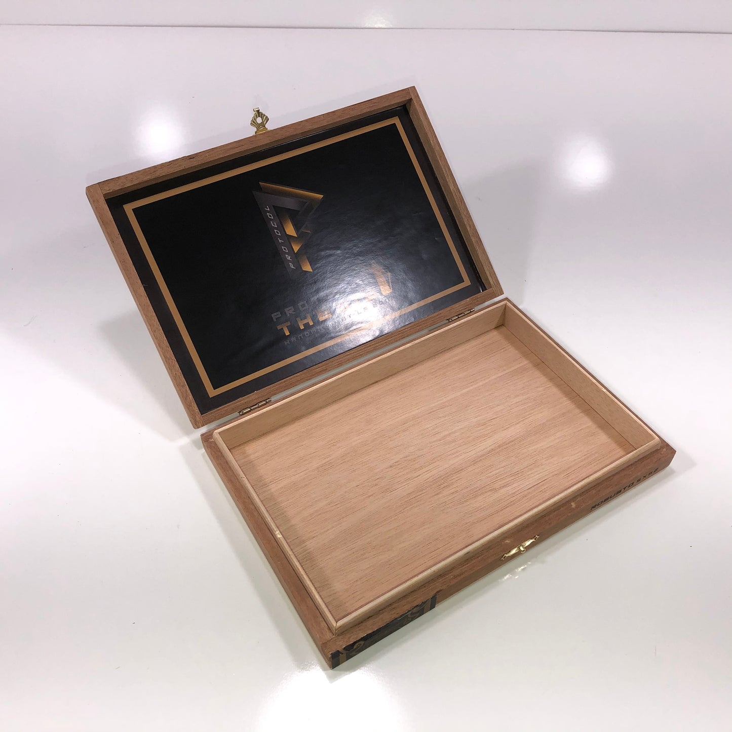 Protocol Themis Robusto Empty Wooden Cigar Box 8.75x5.75x1