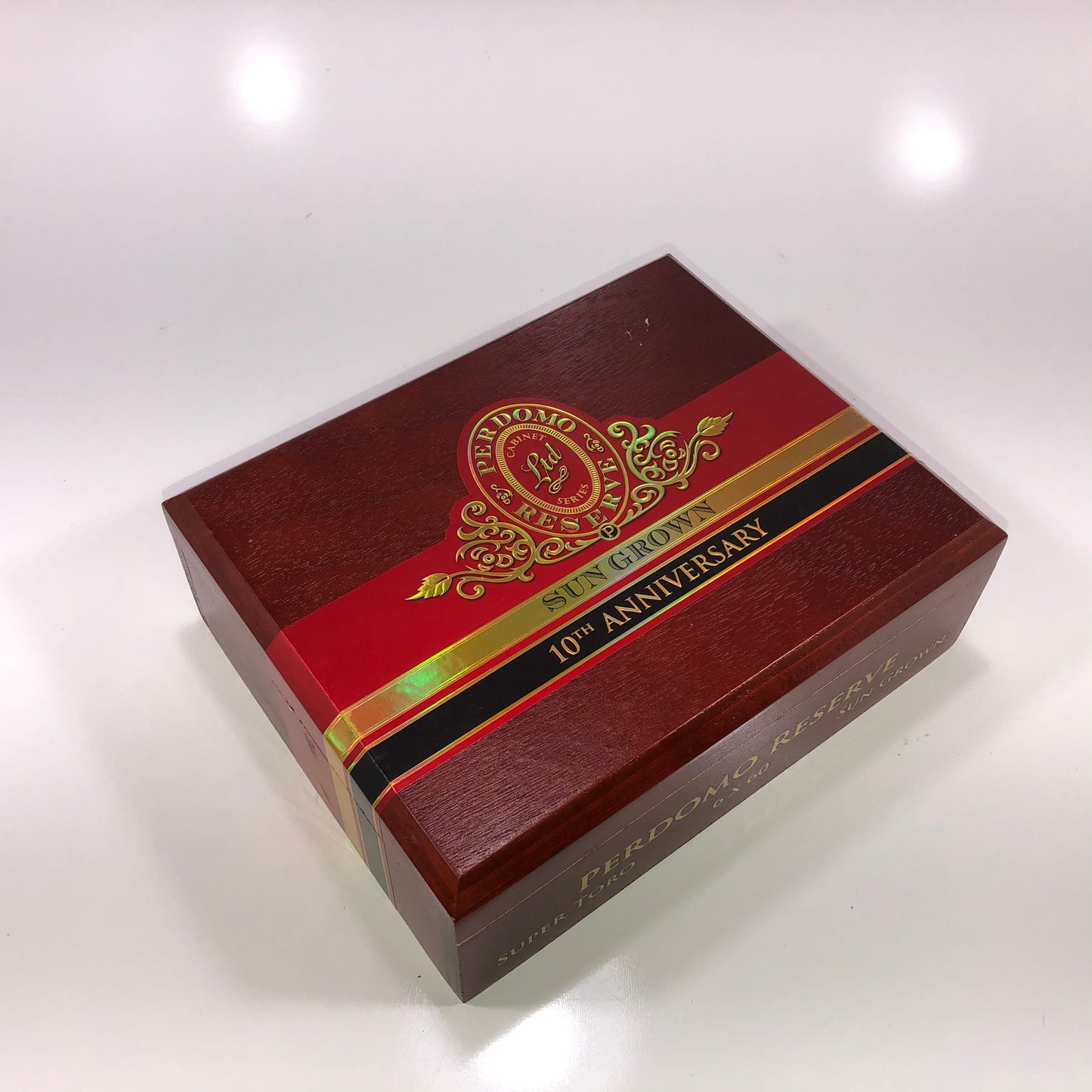 Perdomo 10th Anniversary Sun Grown Super Toro Empty Wooden Cigar Box 9x7x3