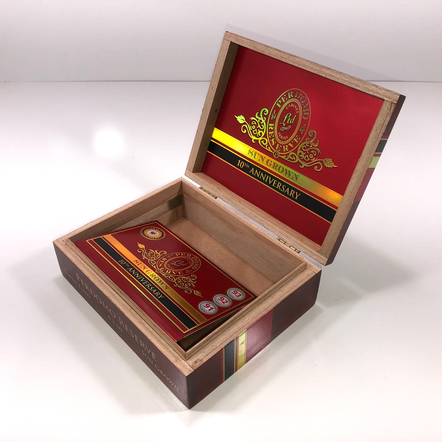 Perdomo 10th Anniversary Sun Grown Super Toro Empty Wooden Cigar Box 9x7x3