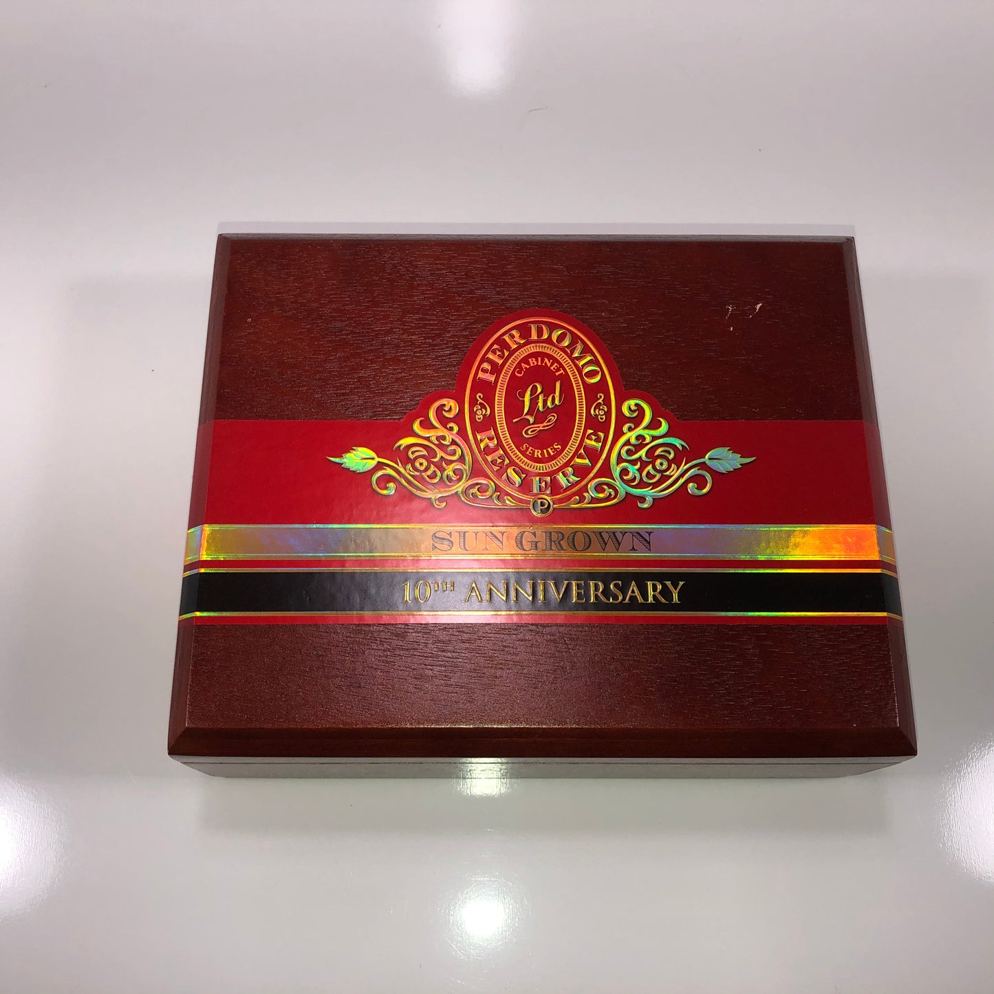 Perdomo 10th Anniversary Sun Grown Super Toro Empty Wooden Cigar Box 9x7x3