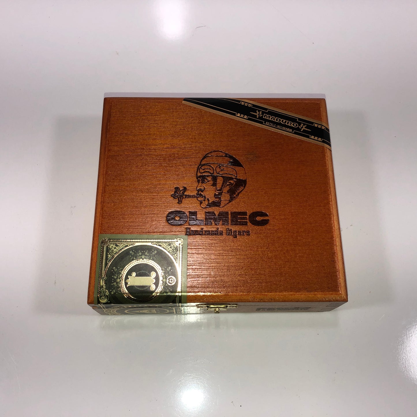 Olmec Robusto Empty Wooden Cigar Box 6.25x5.75x2