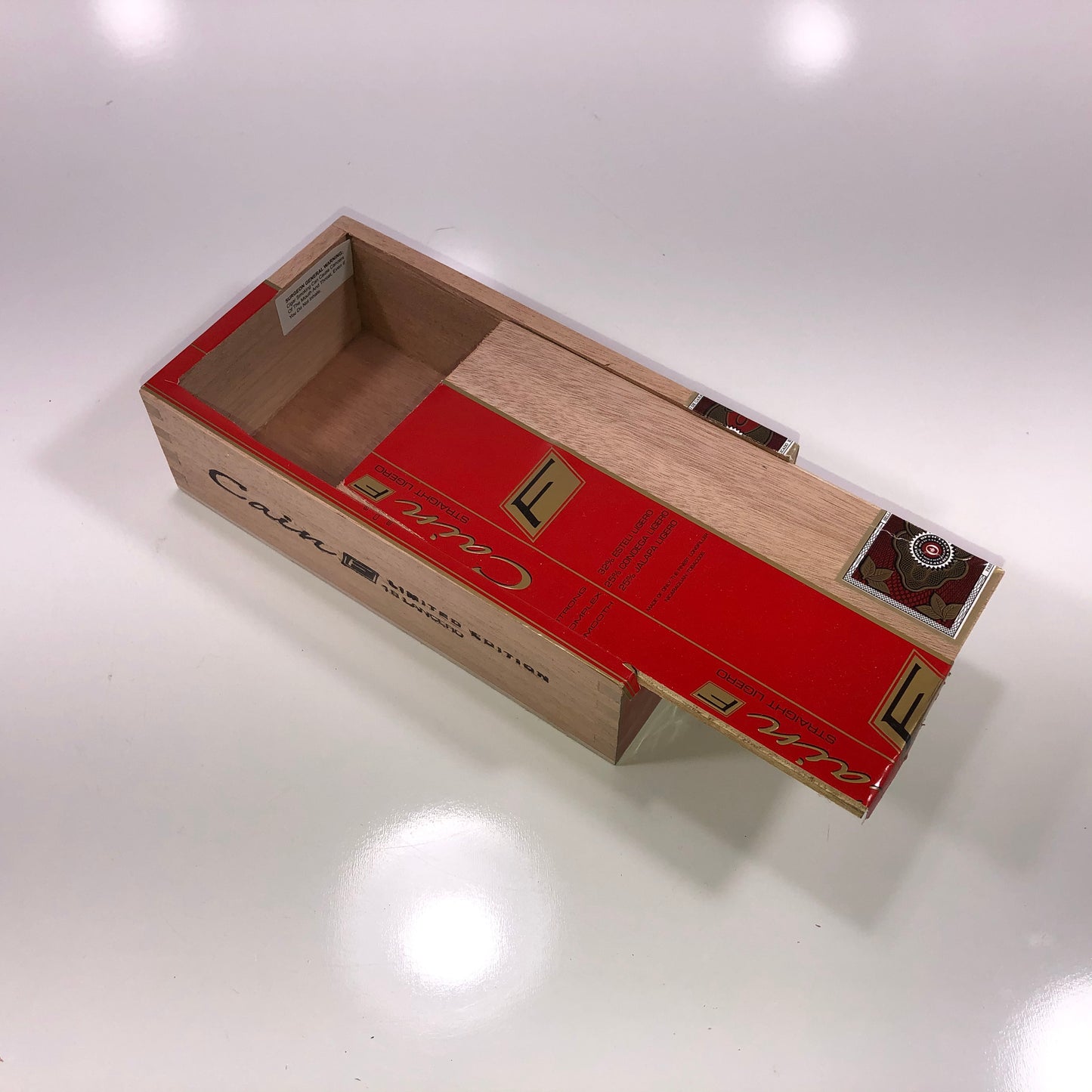 Oliva Cain Lancero Empty Wooden Cigar Box 4.25x8x2.25