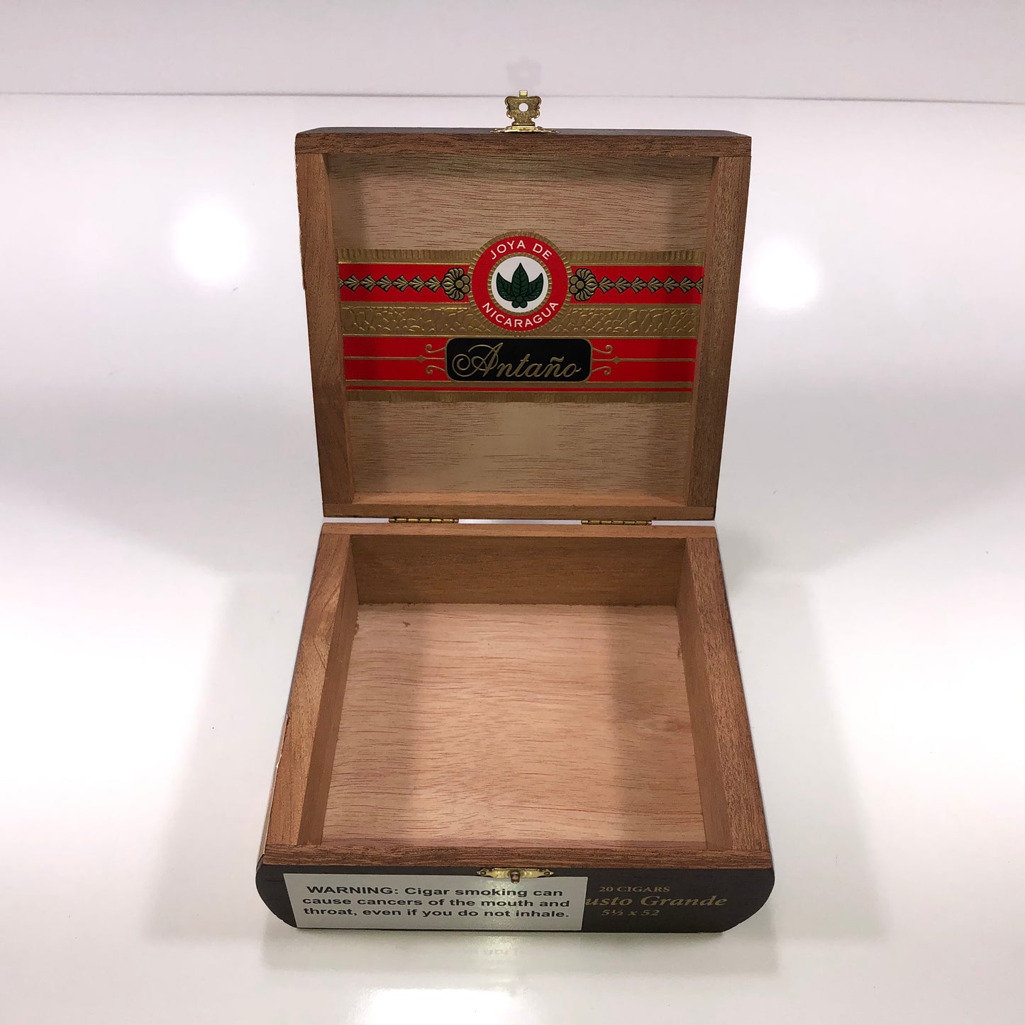 Joya De Nicaragua Robusto Grande Empty Wooden Cigar Box 6.75x6.25x2.5