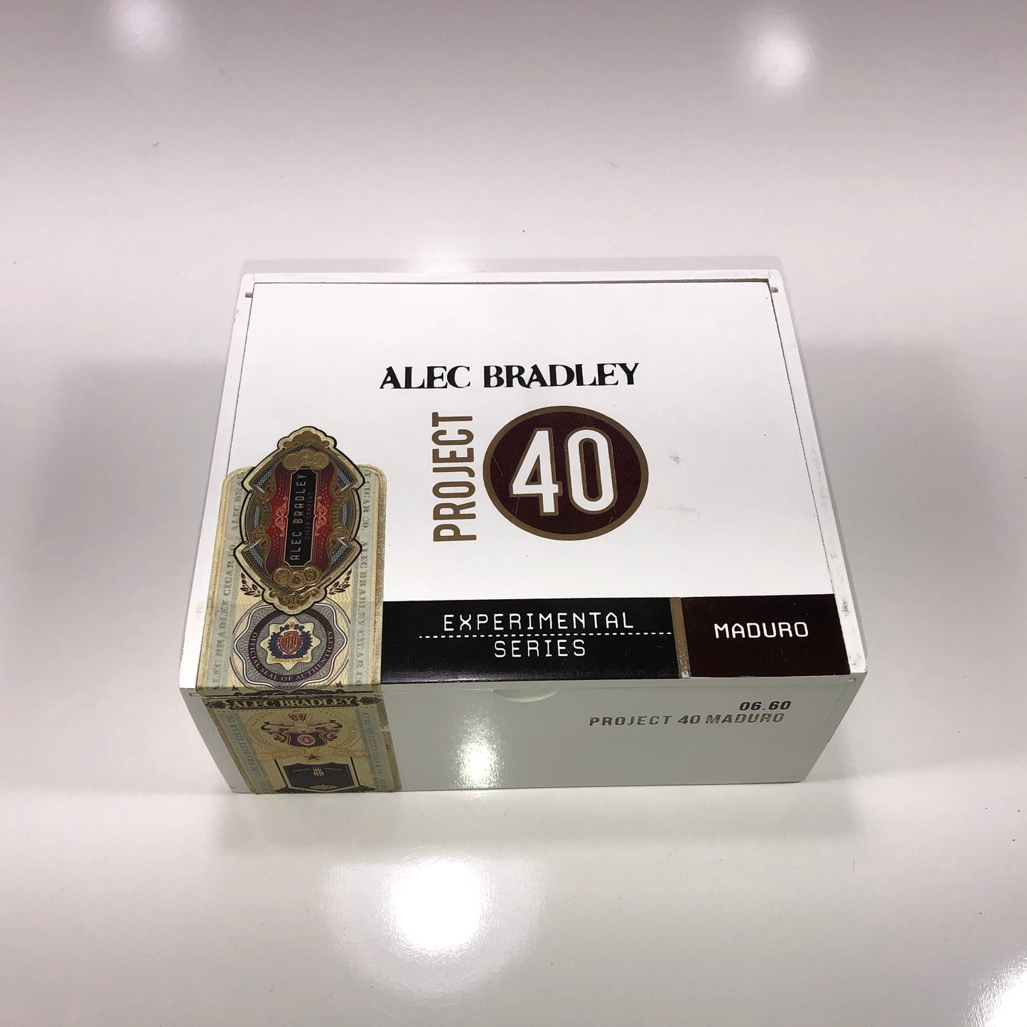 Alec Bradley Project 40 660 Maduro Empty Wooden Cigar Box 8x6.75x3.25