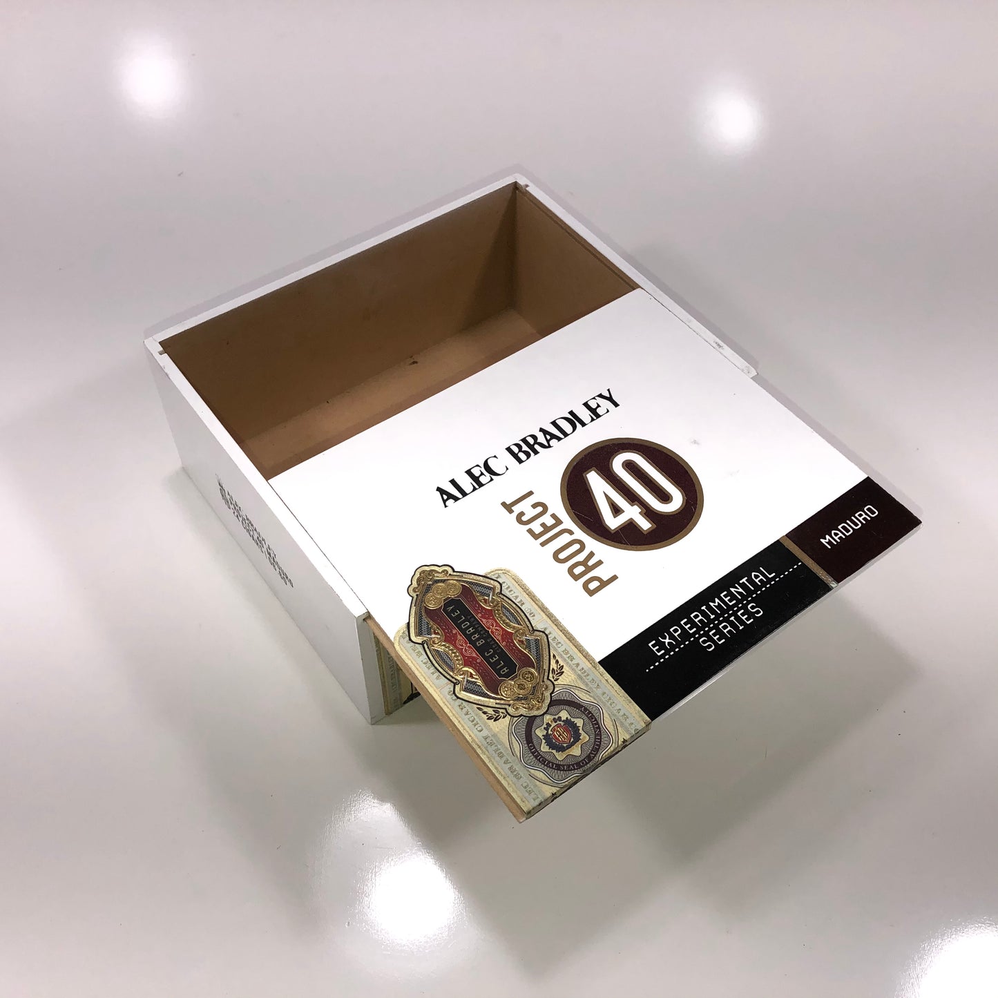 Alec Bradley Project 40 660 Maduro Empty Wooden Cigar Box 8x6.75x3.25