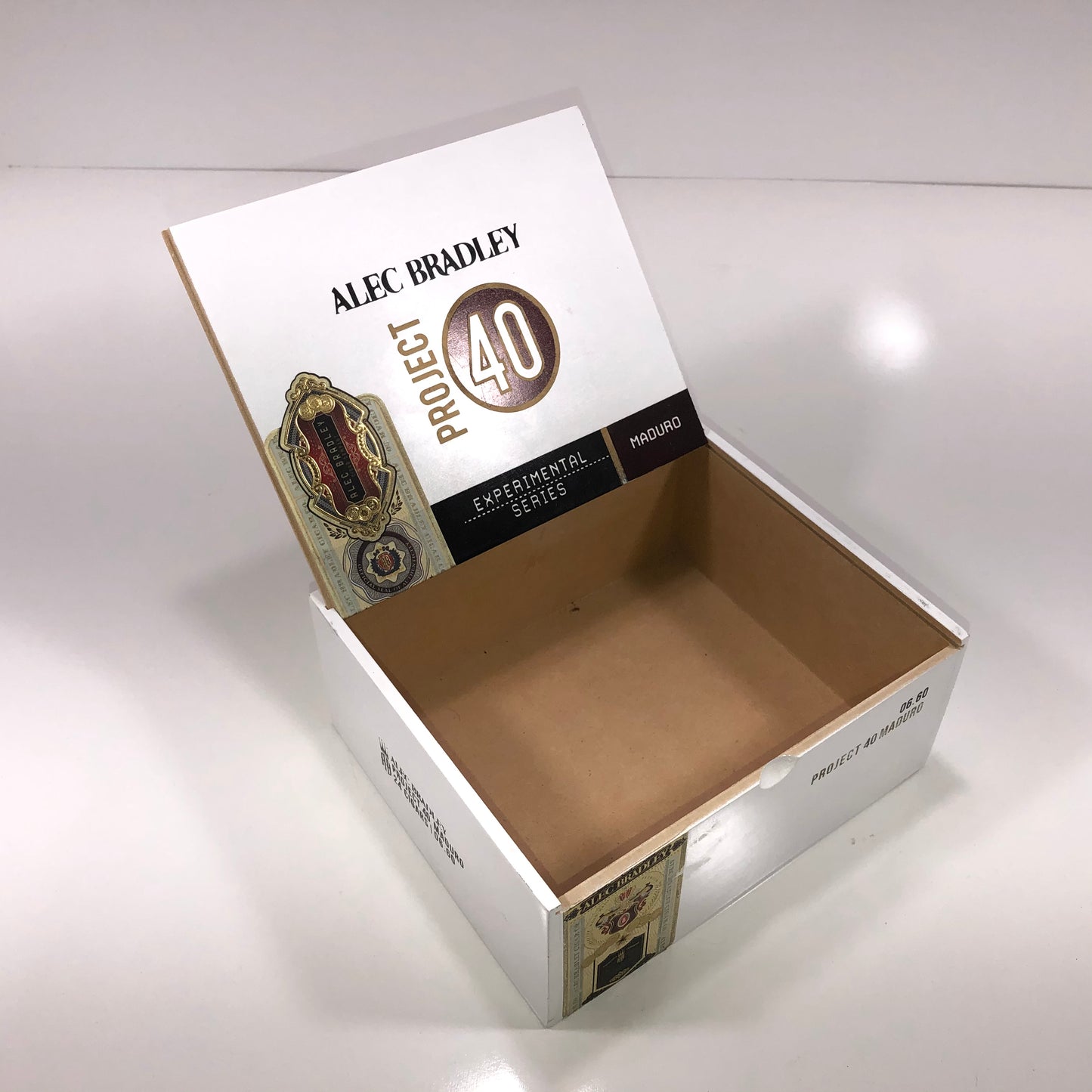 Alec Bradley Project 40 660 Maduro Empty Wooden Cigar Box 8x6.75x3.25