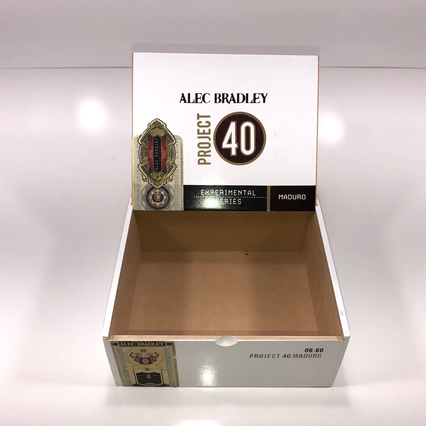 Alec Bradley Project 40 660 Maduro Empty Wooden Cigar Box 8x6.75x3.25