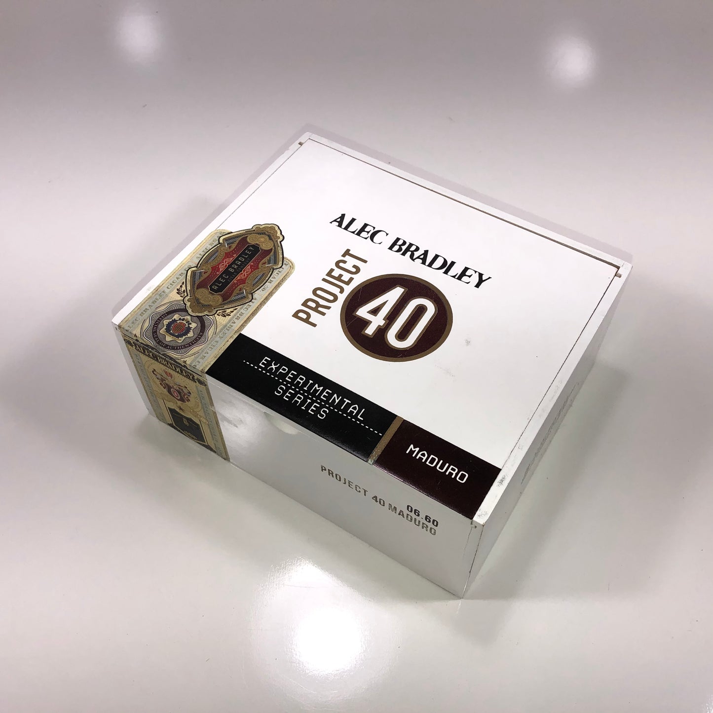 Alec Bradley Project 40 660 Maduro Empty Wooden Cigar Box 8x6.75x3.25