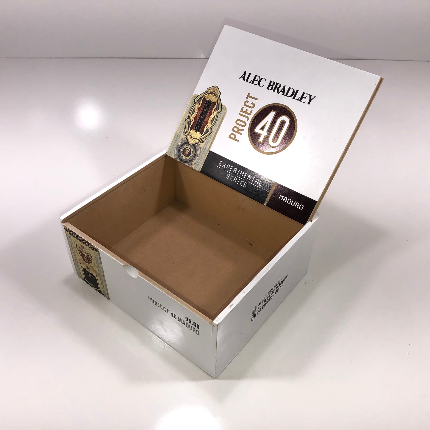 Alec Bradley Project 40 660 Maduro Empty Wooden Cigar Box 8x6.75x3.25