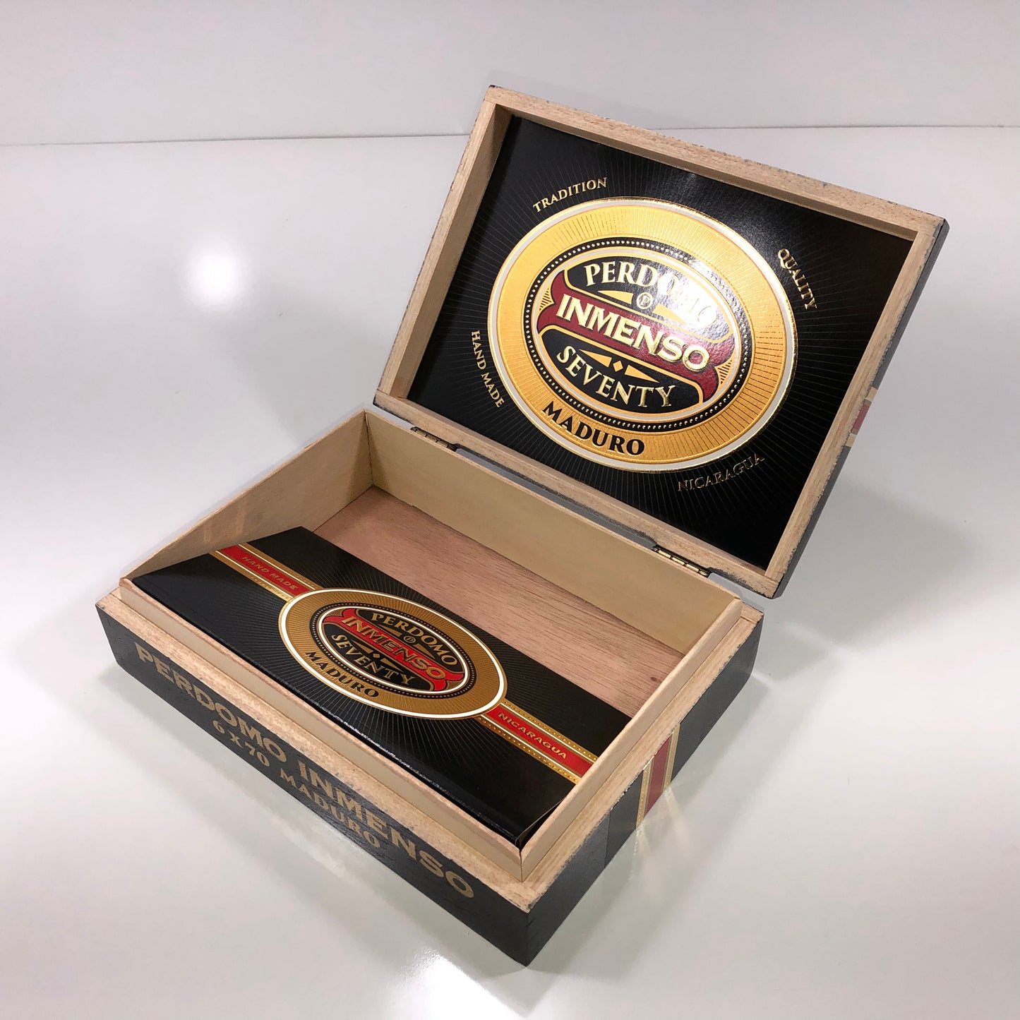 Perdomo Inmenso 6x70 Maduro Empty Wooden Cigar Box 9.75x7x2.75