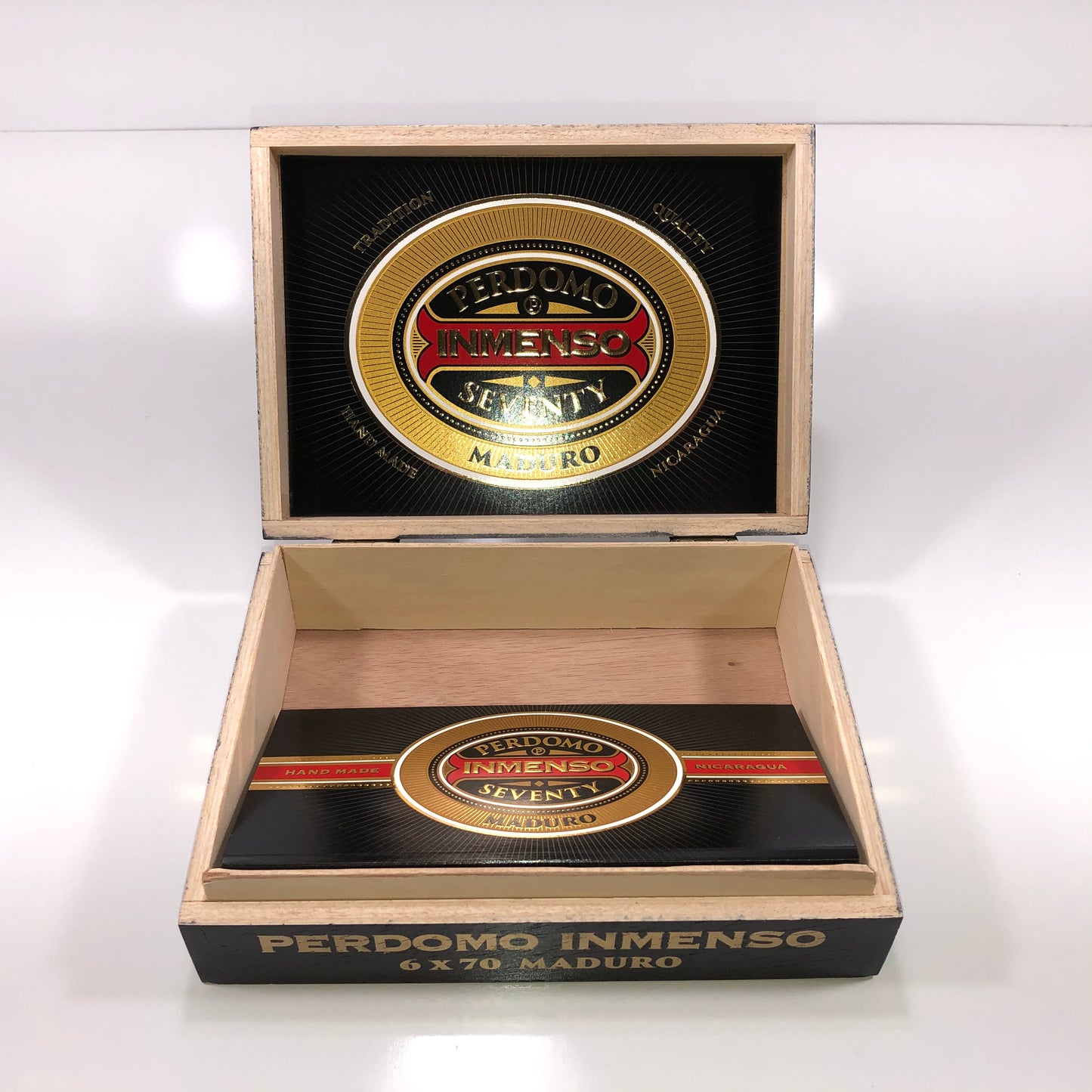 Perdomo Inmenso 6x70 Maduro Empty Wooden Cigar Box 9.75x7x2.75