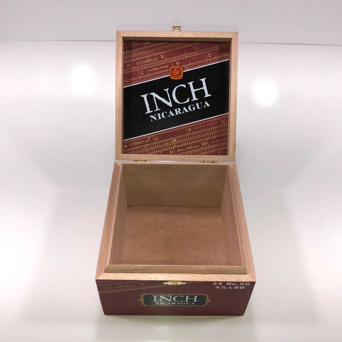 Ep Carrillo Inch No64 Empty Wooden Cigar Box 7x7.5x4.5