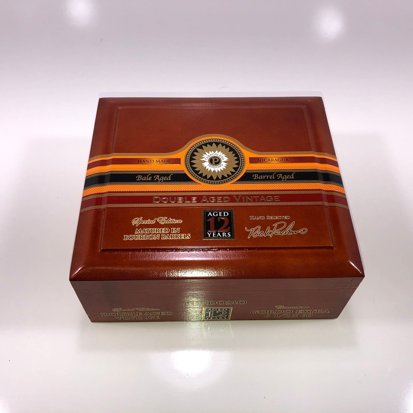 Perdomo Double Aged Vintage Conn Gordo Empty Wooden Cigar Box 8.5x7.5x3.5