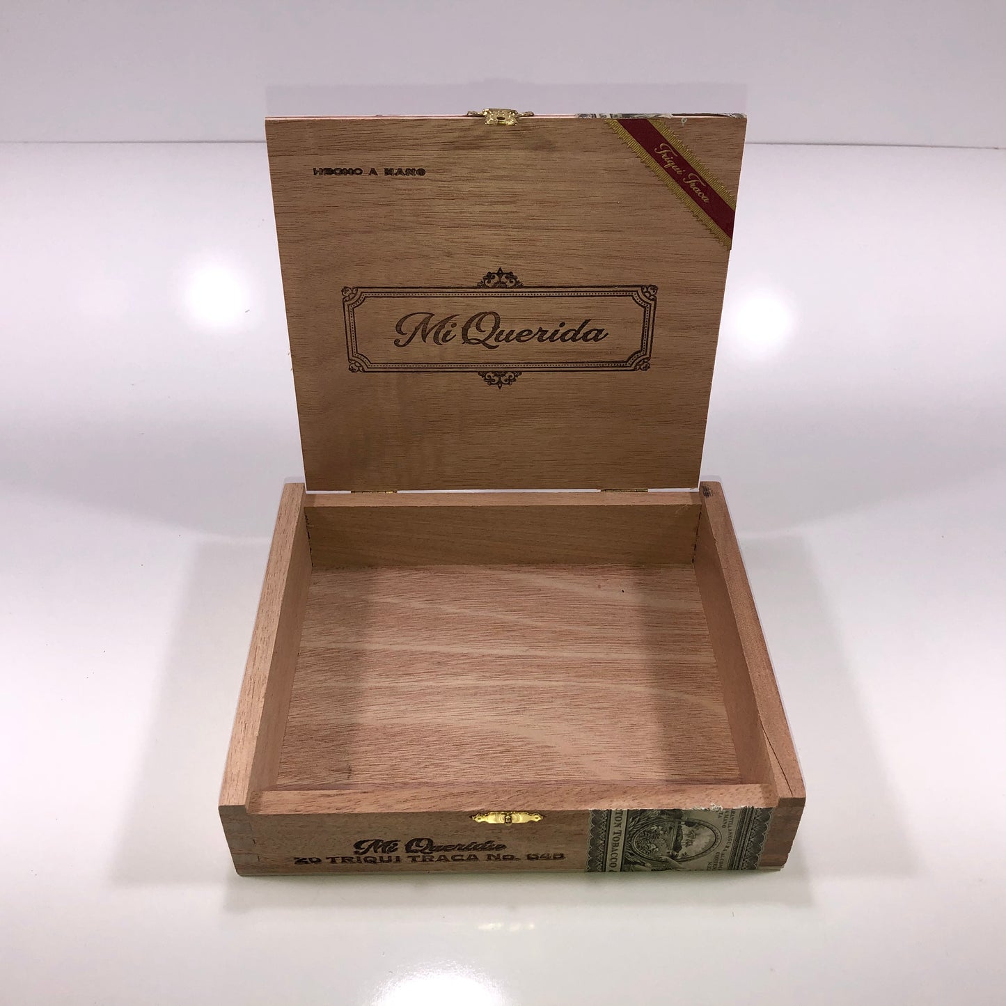 Mi Querida Triqui Traca 648 Empty Wooden Cigar Box 8.25x7x2