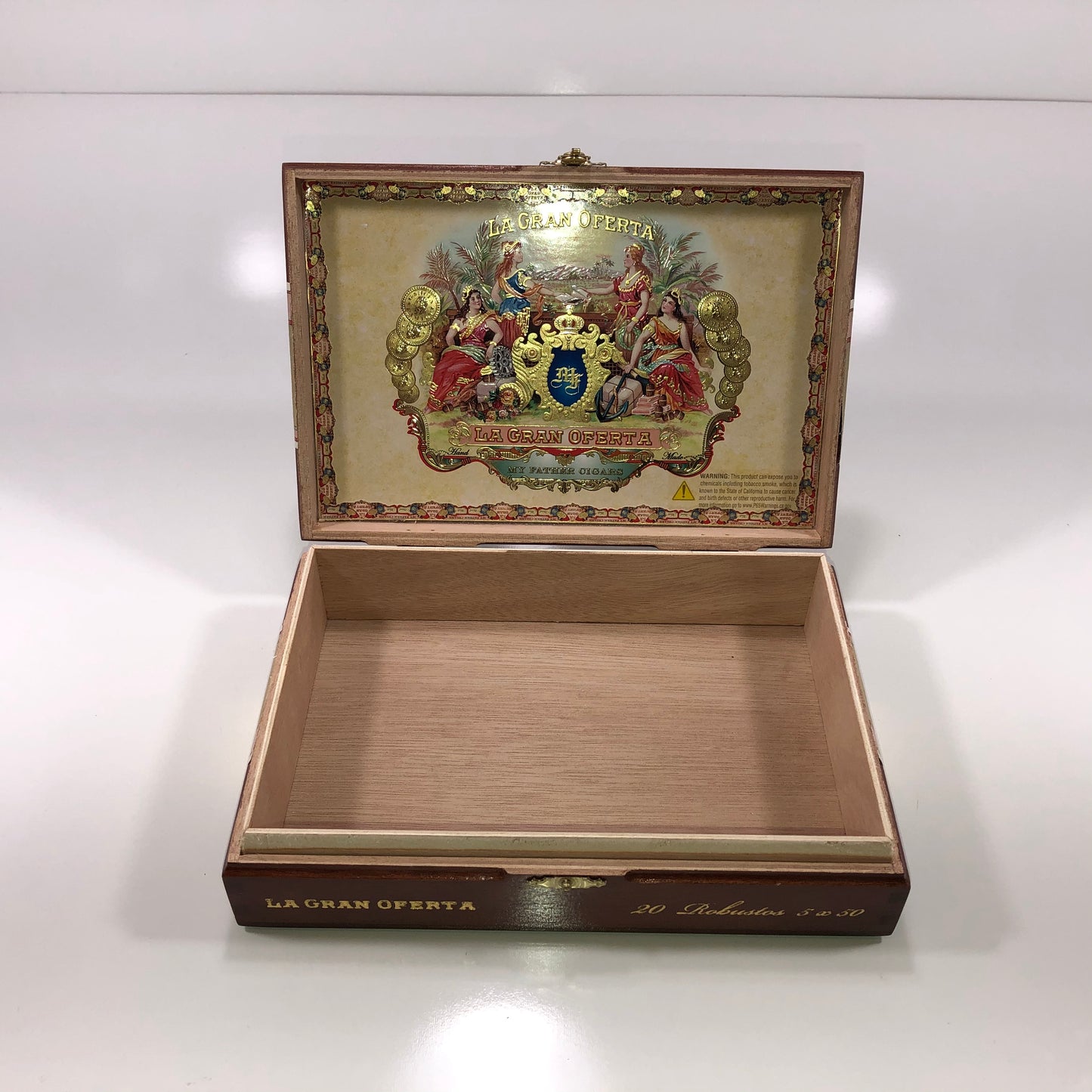 My Father Cigars La Gran Oferta Robusto Empty Wooden Cigar Box 8.75x6x2.25