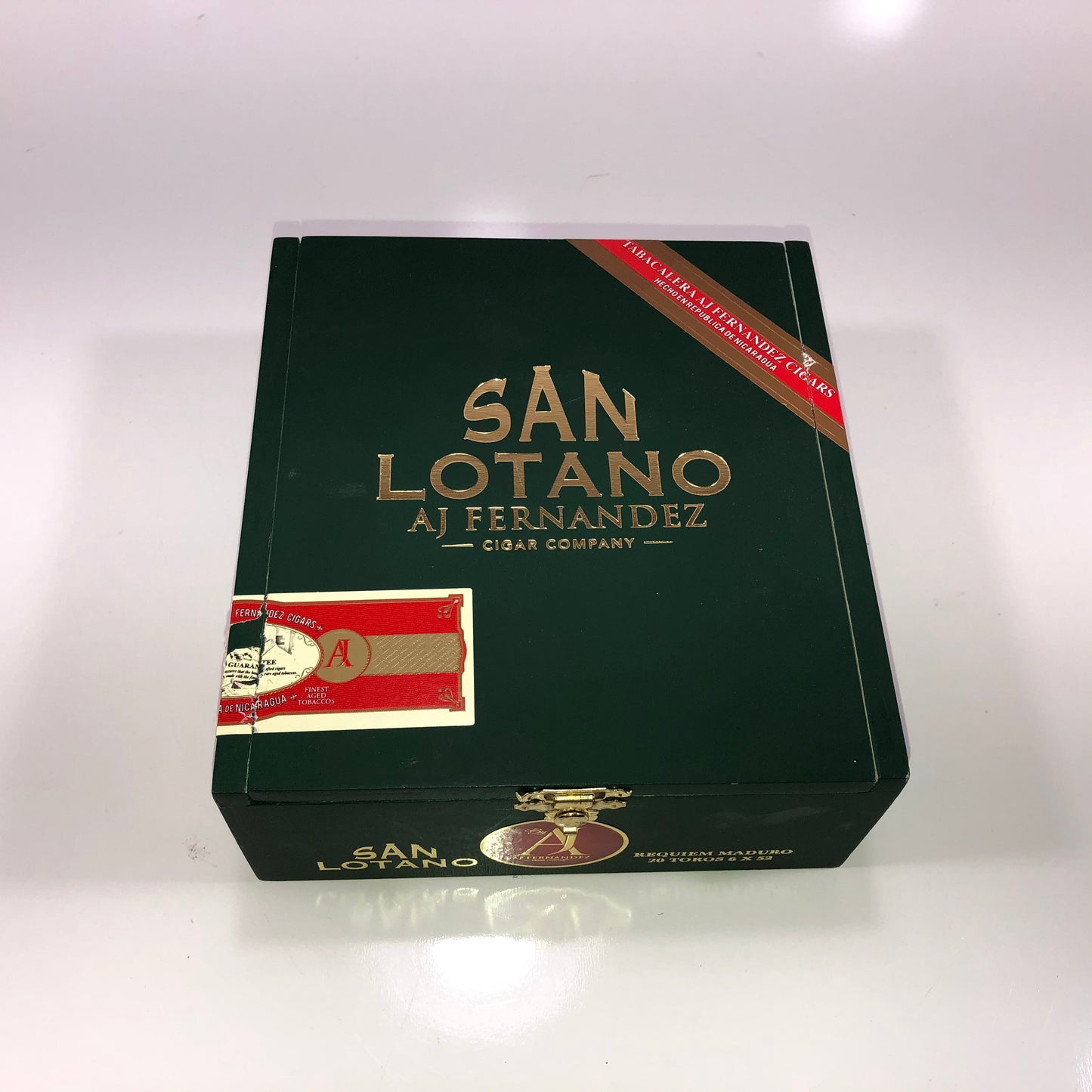 Aj Fernandez San Lotano Requiem Toro Empty Wooden Cigar Box 6.25x6.75x2.5