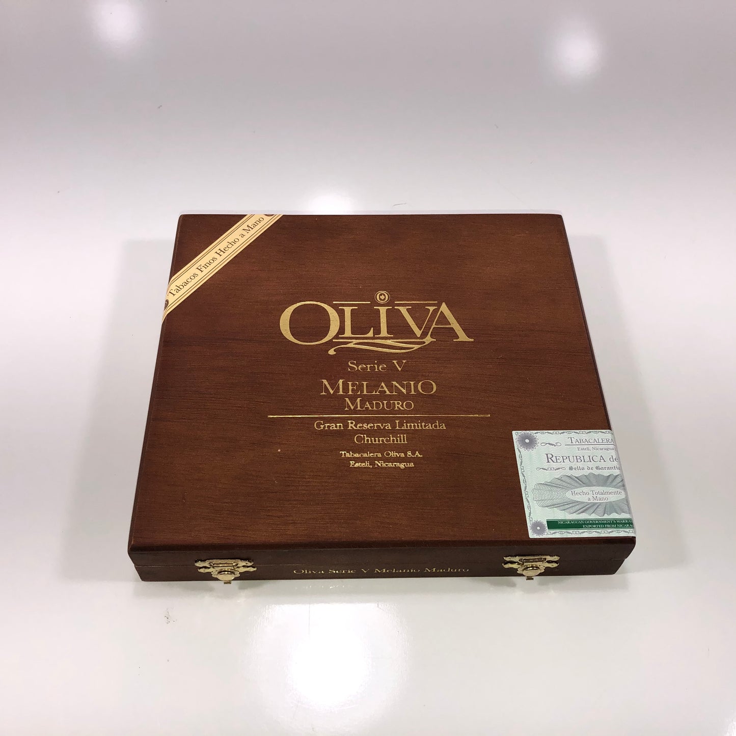 Oliva Serie V Melanio Churchill Empty Wooden Cigar Box 8.75x8x1.5