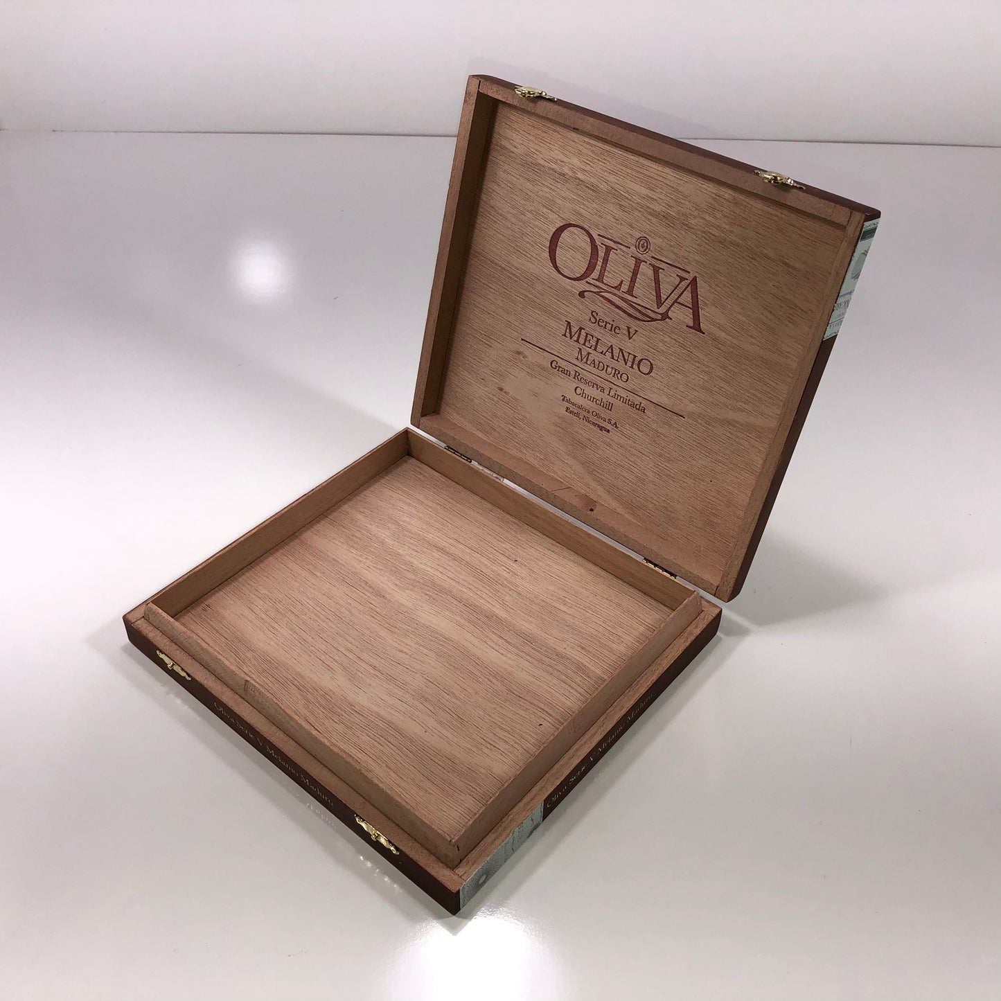 Oliva Serie V Melanio Churchill Empty Wooden Cigar Box 8.75x8x1.5