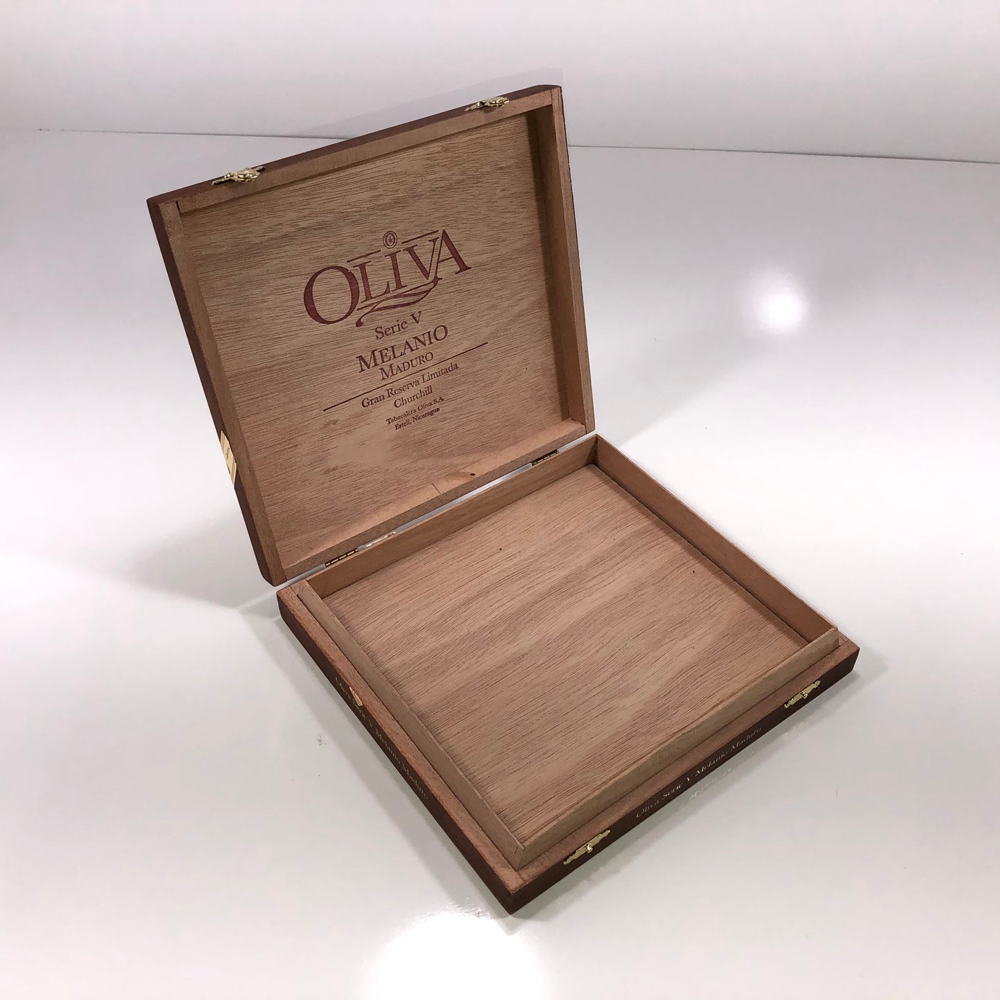 Oliva Serie V Melanio Churchill Empty Wooden Cigar Box 8.75x8x1.5