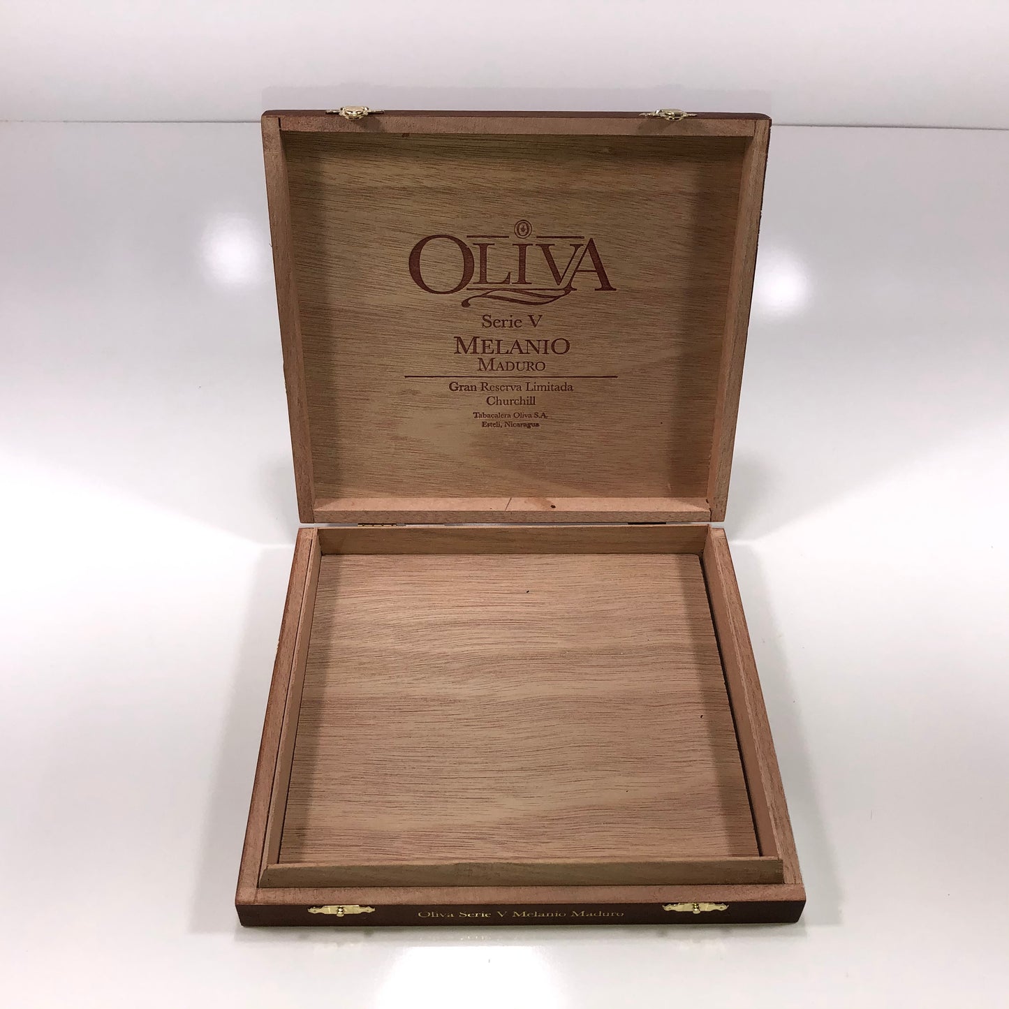 Oliva Serie V Melanio Churchill Empty Wooden Cigar Box 8.75x8x1.5