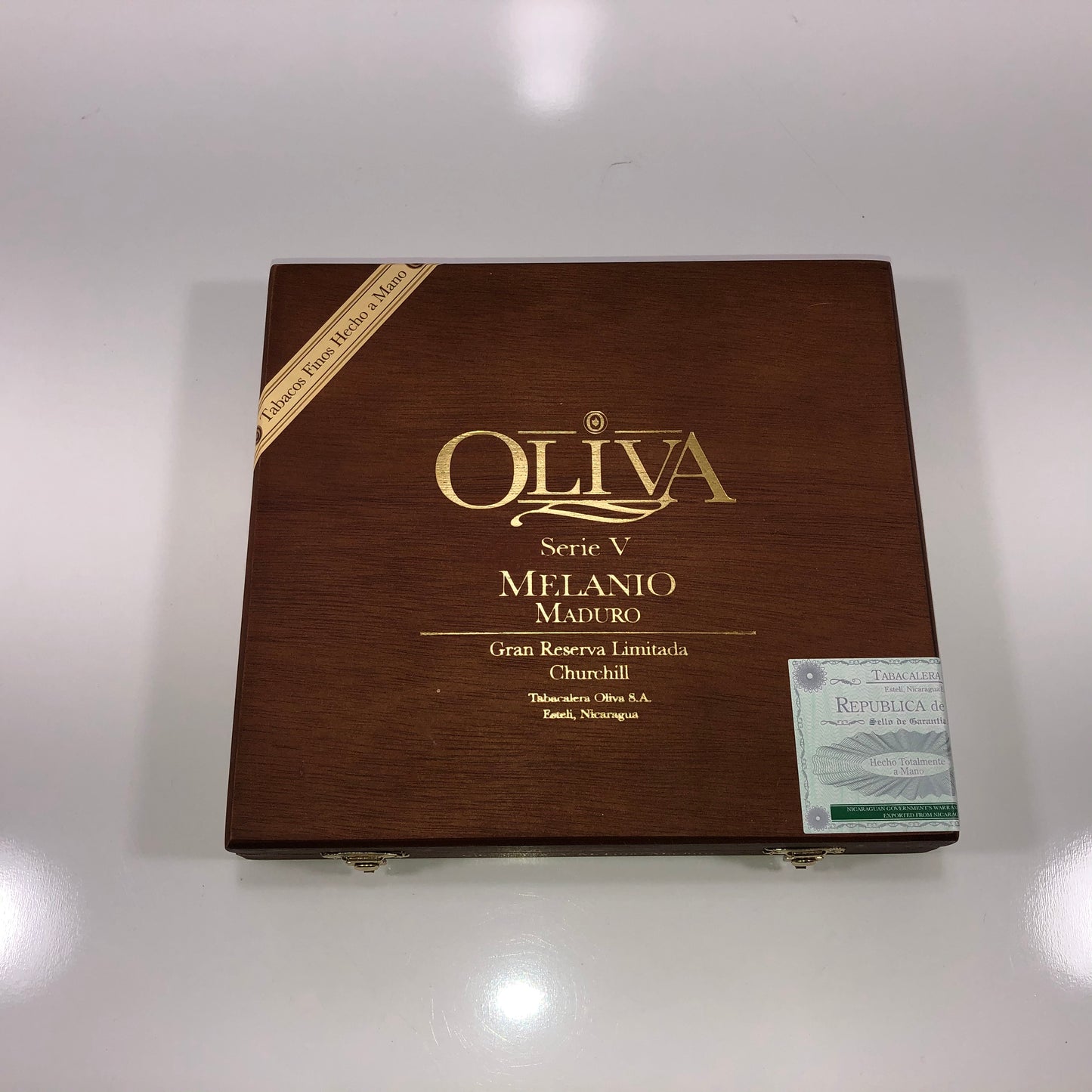 Oliva Serie V Melanio Churchill Empty Wooden Cigar Box 8.75x8x1.5