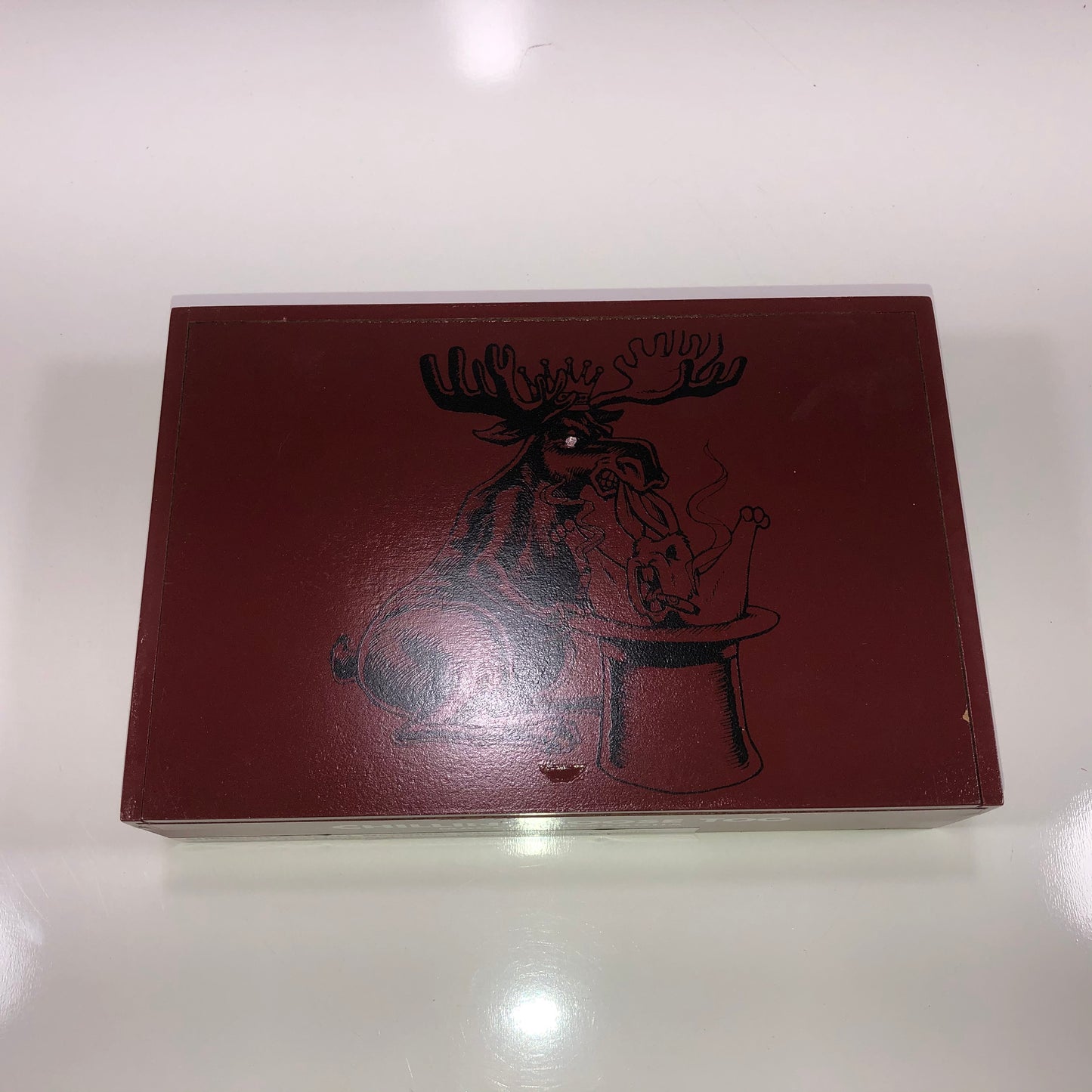 Chillin Moose Robusto Empty Wooden Cigar Box 8.5x5.75x2