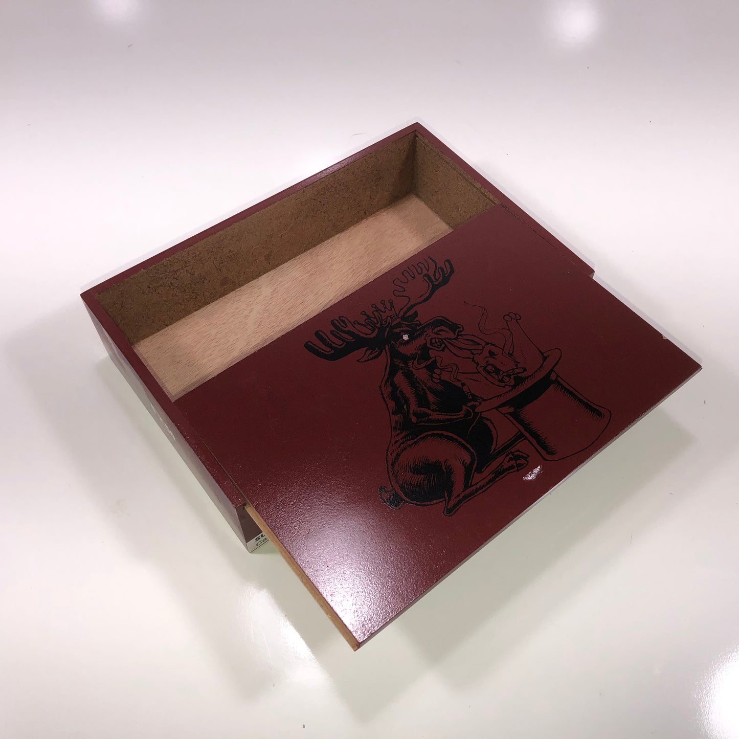 Chillin Moose Robusto Empty Wooden Cigar Box 8.5x5.75x2