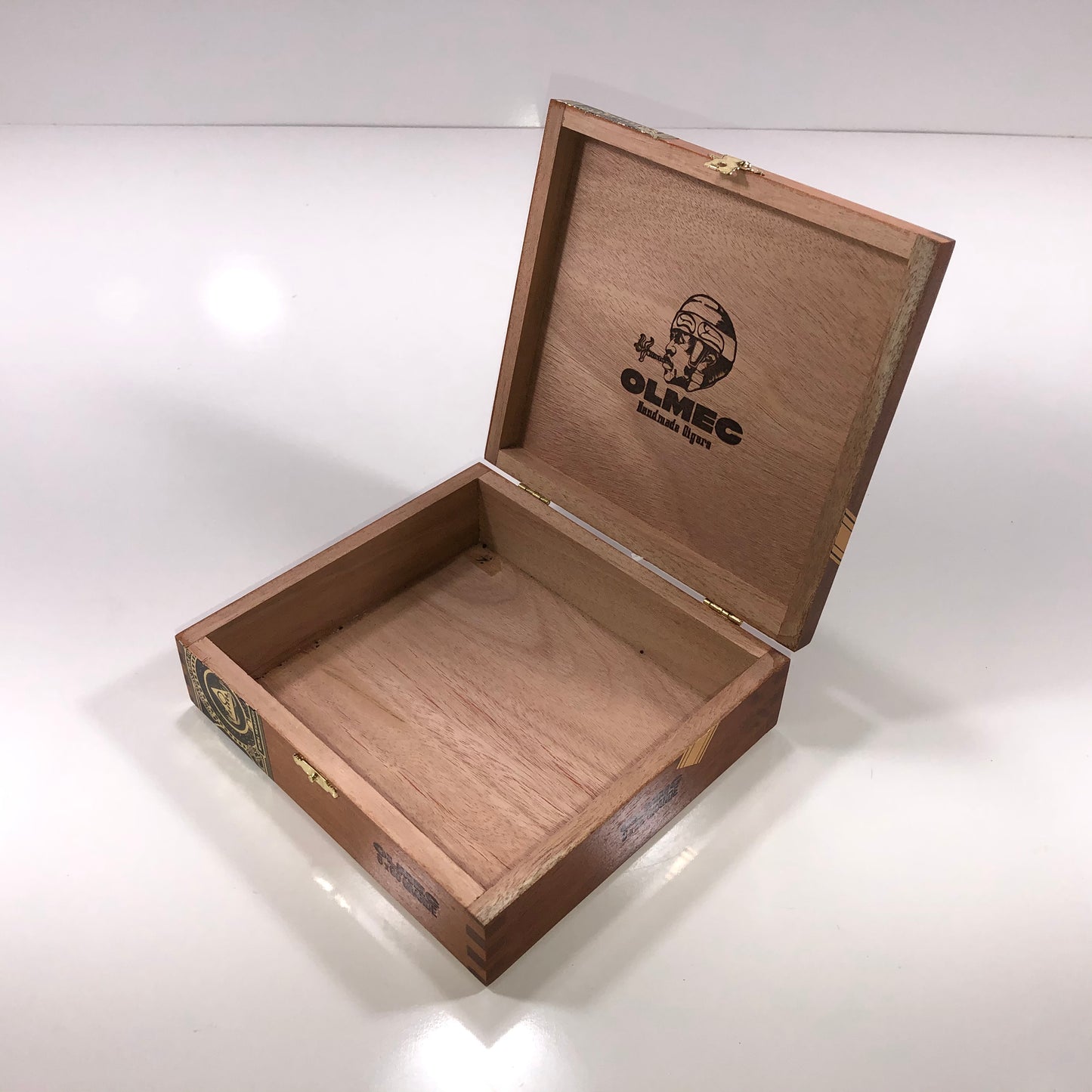 Olmec Grande Empty Wooden Cigar Box 7.25x6.75x2.25 (1)