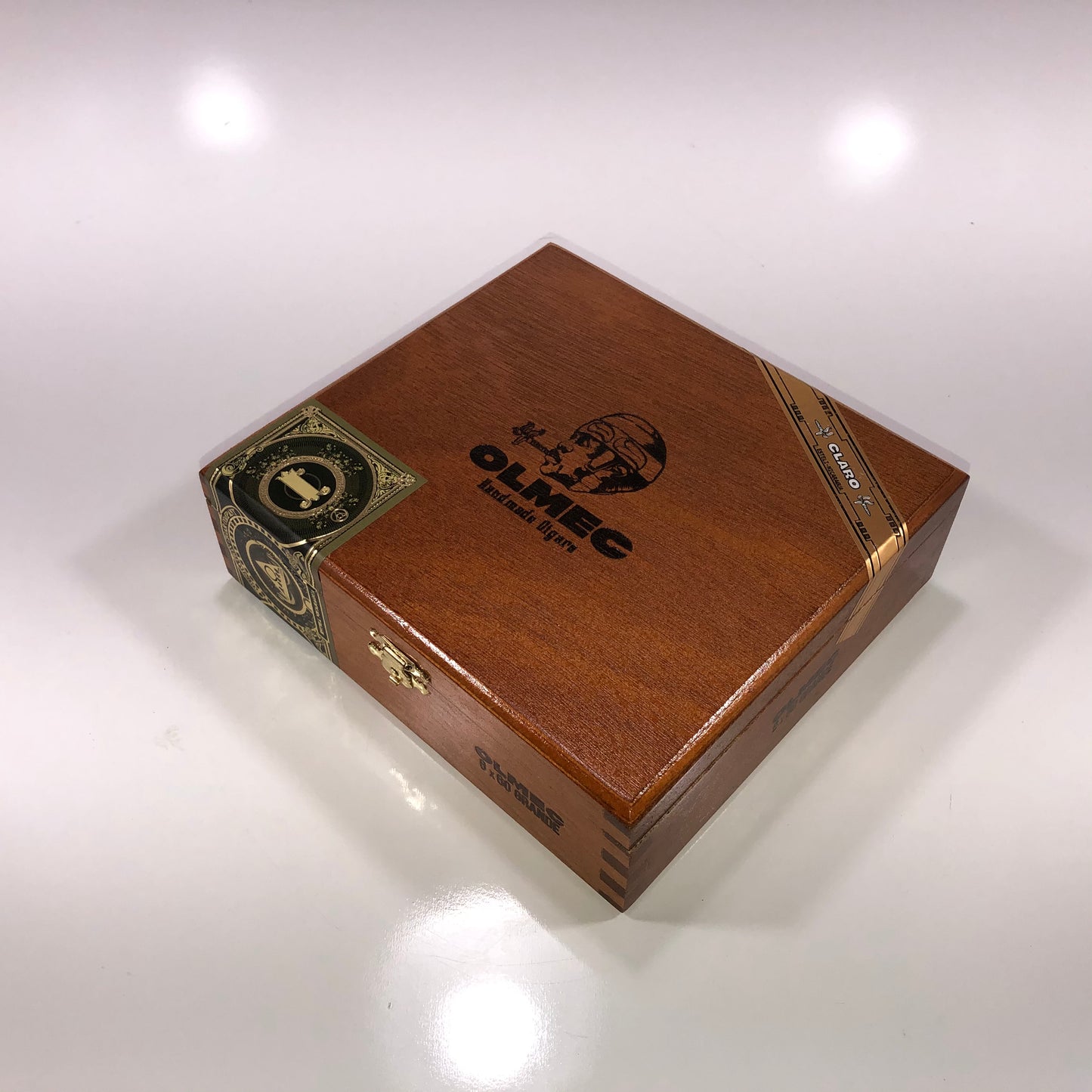 Olmec Grande Empty Wooden Cigar Box 7.25x6.75x2.25 (1)