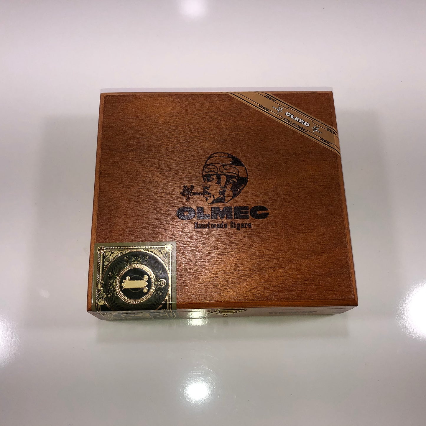 Olmec Grande Empty Wooden Cigar Box 7.25x6.75x2.25 (1)