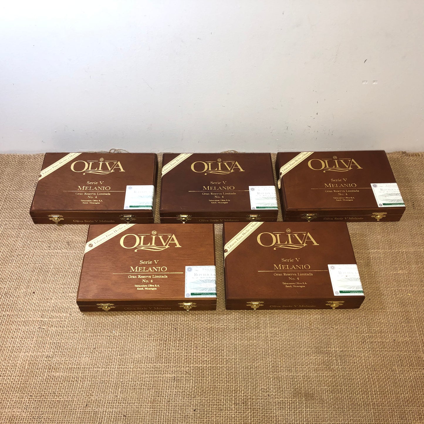 Lot of 5 Oliva No4 Empty Wooden Cigar Boxes 8.25x5.75x1.5 #3