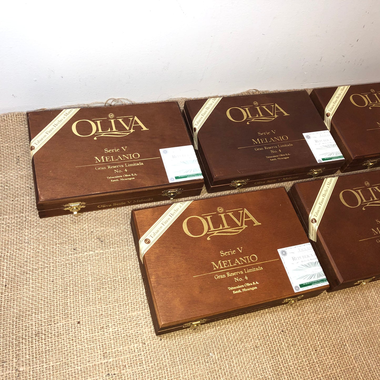 Lot of 5 Oliva No4 Empty Wooden Cigar Boxes 8.25x5.75x1.5 #3