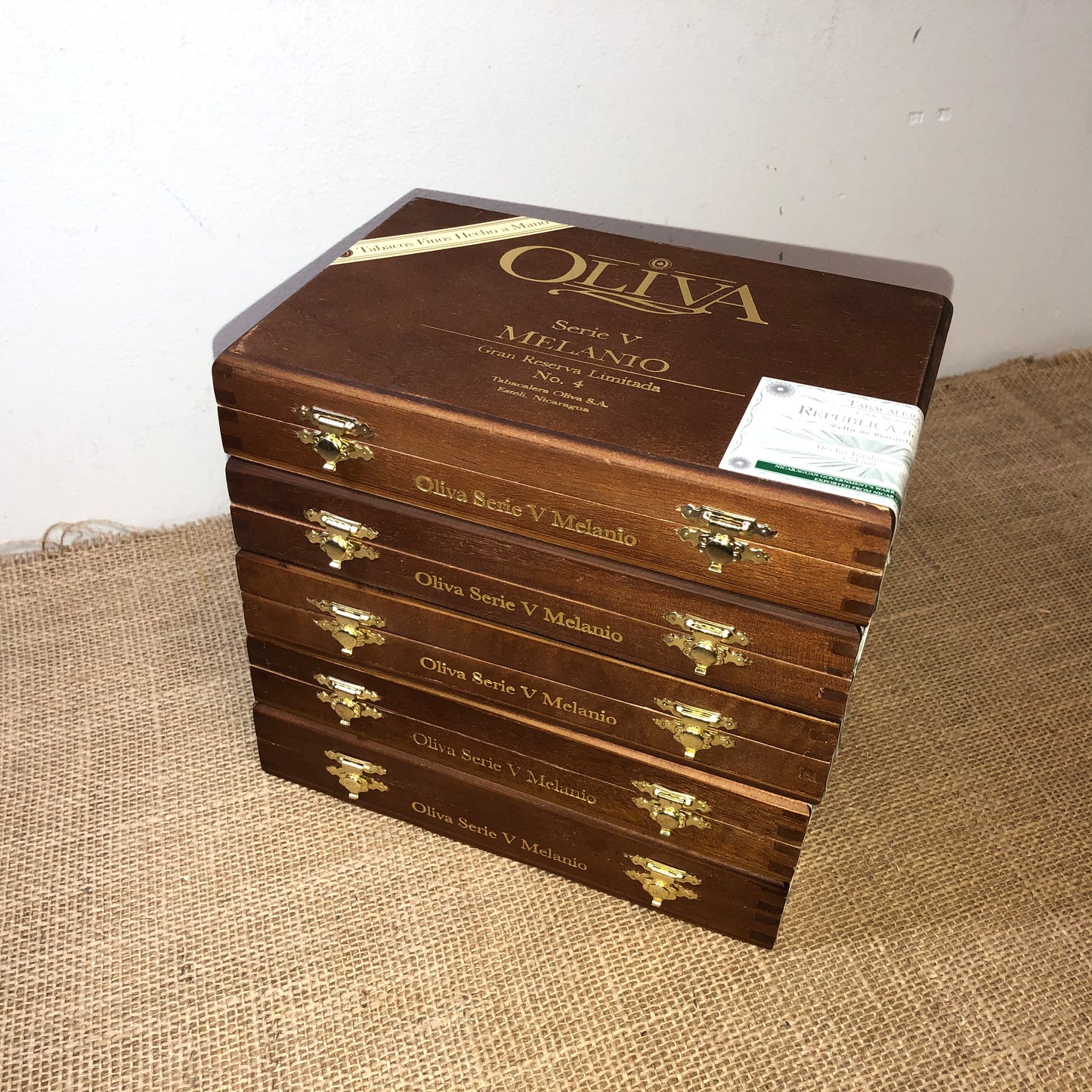 Lot of 5 Oliva No4 Empty Wooden Cigar Boxes 8.25x5.75x1.5 #3