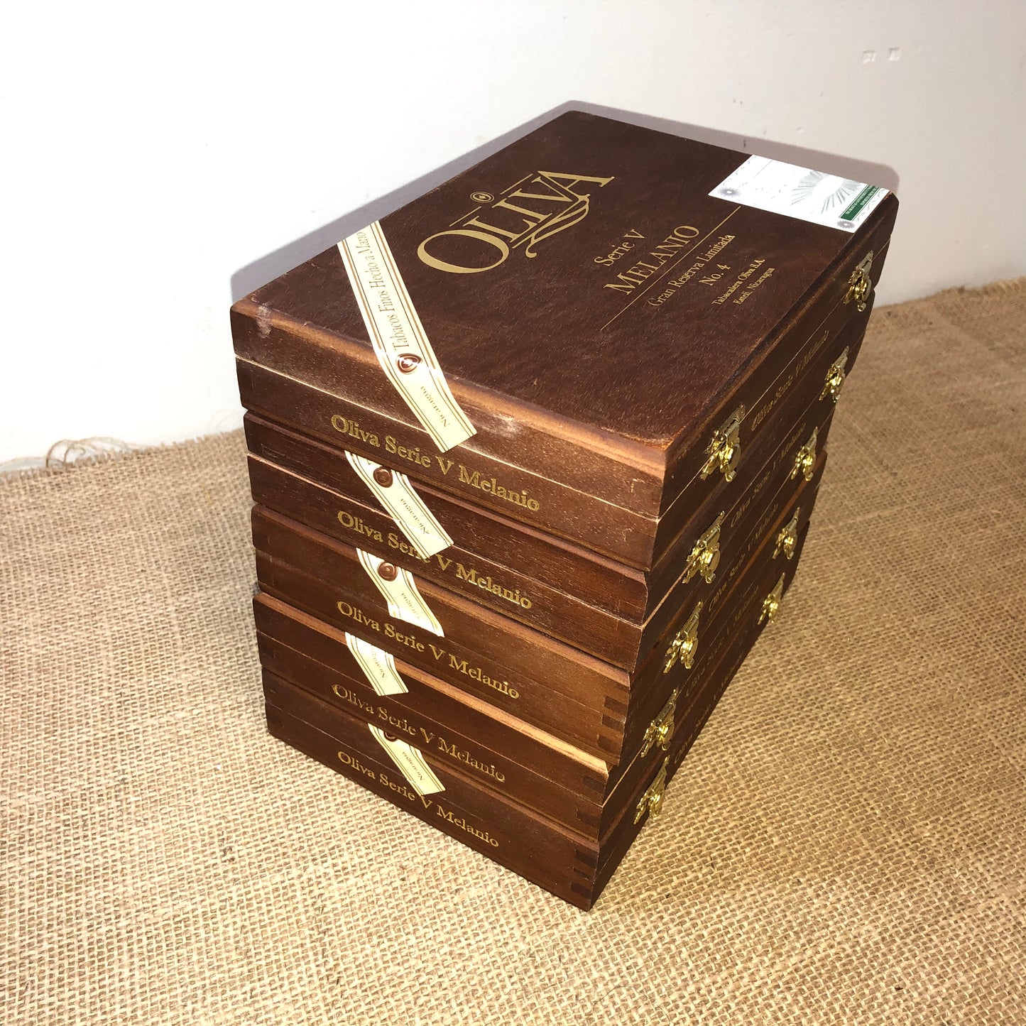 Lot of 5 Oliva No4 Empty Wooden Cigar Boxes 8.25x5.75x1.5 #3