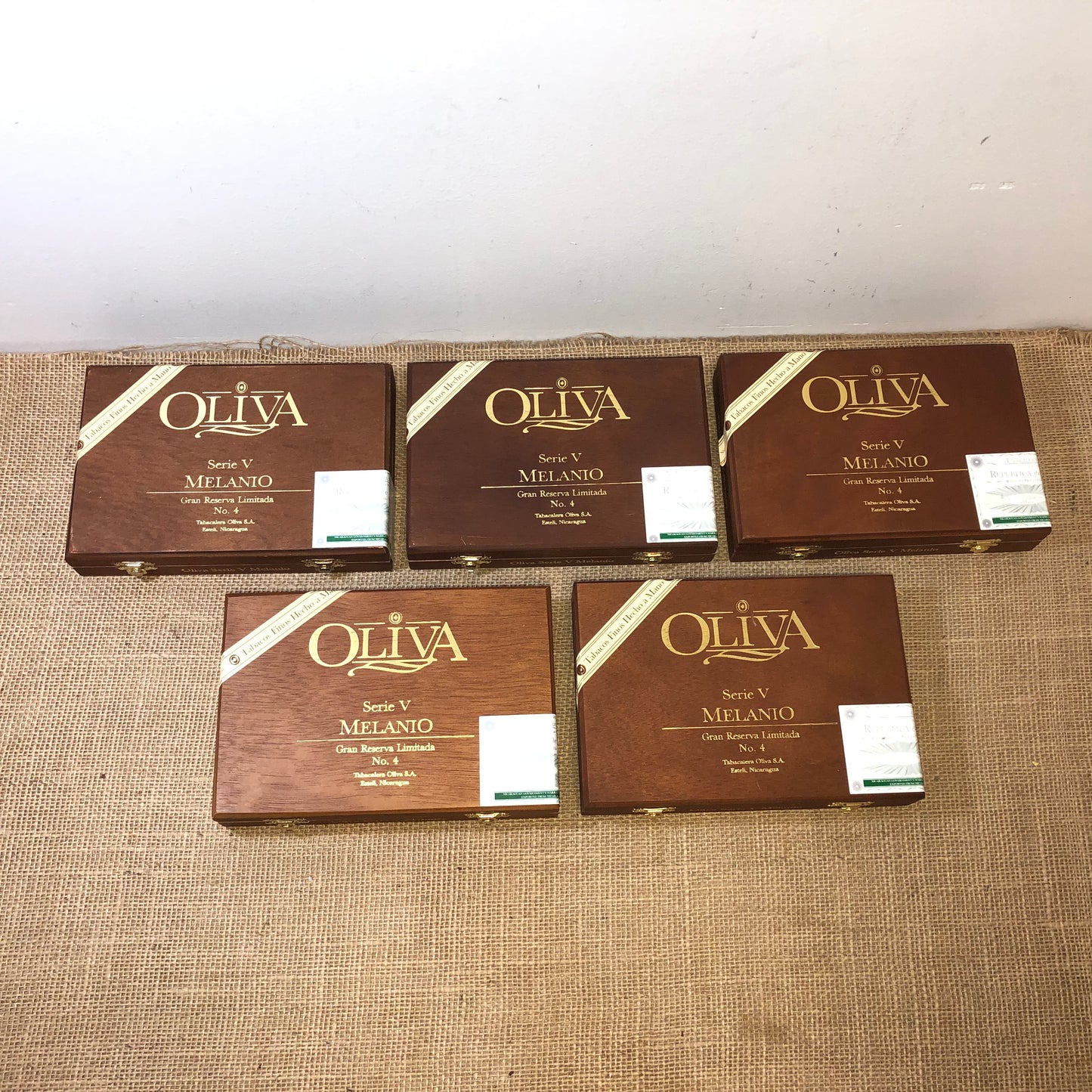 Lot of 5 Oliva No4 Empty Wooden Cigar Boxes 8.25x5.75x1.5 #3