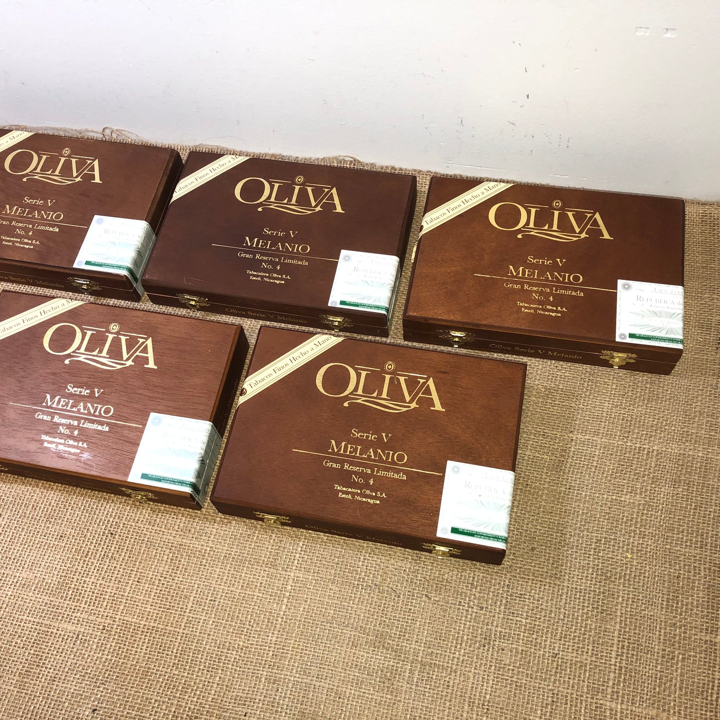 Lot of 5 Oliva No4 Empty Wooden Cigar Boxes 8.25x5.75x1.5 #3