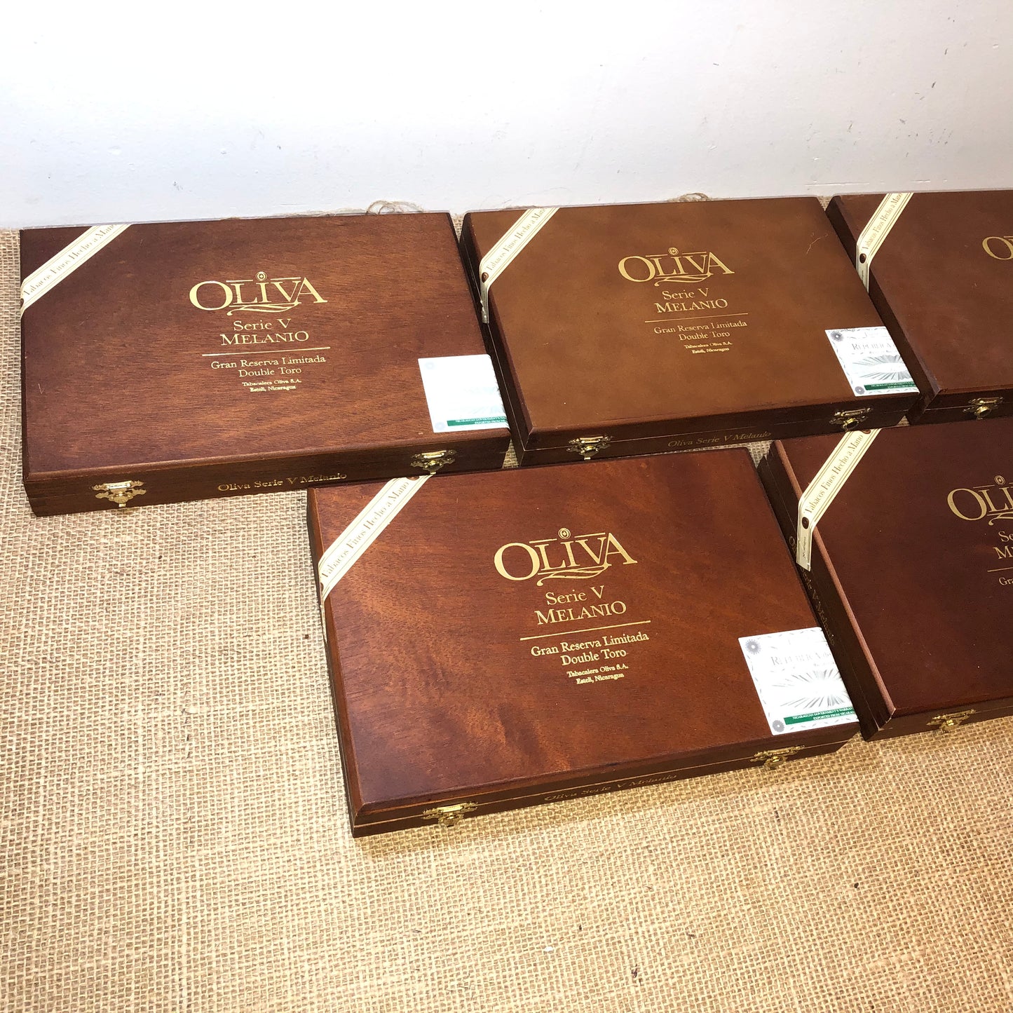 Lot of 5 Oliva Double Toro Empty Wooden Cigar Boxes 10.25x7x1.5 #86