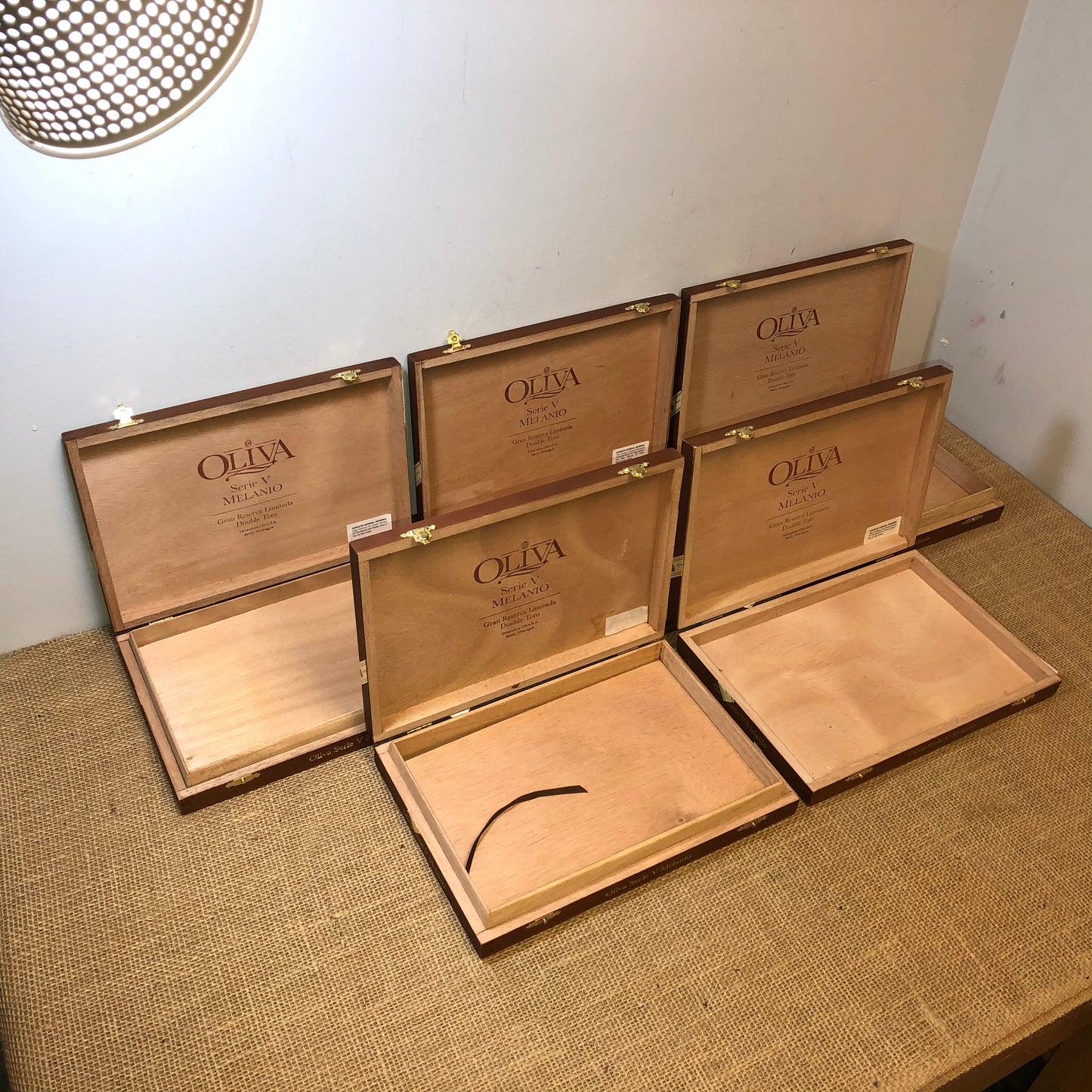 Lot of 5 Oliva Double Toro Empty Wooden Cigar Boxes 10.25x7x1.5 #86