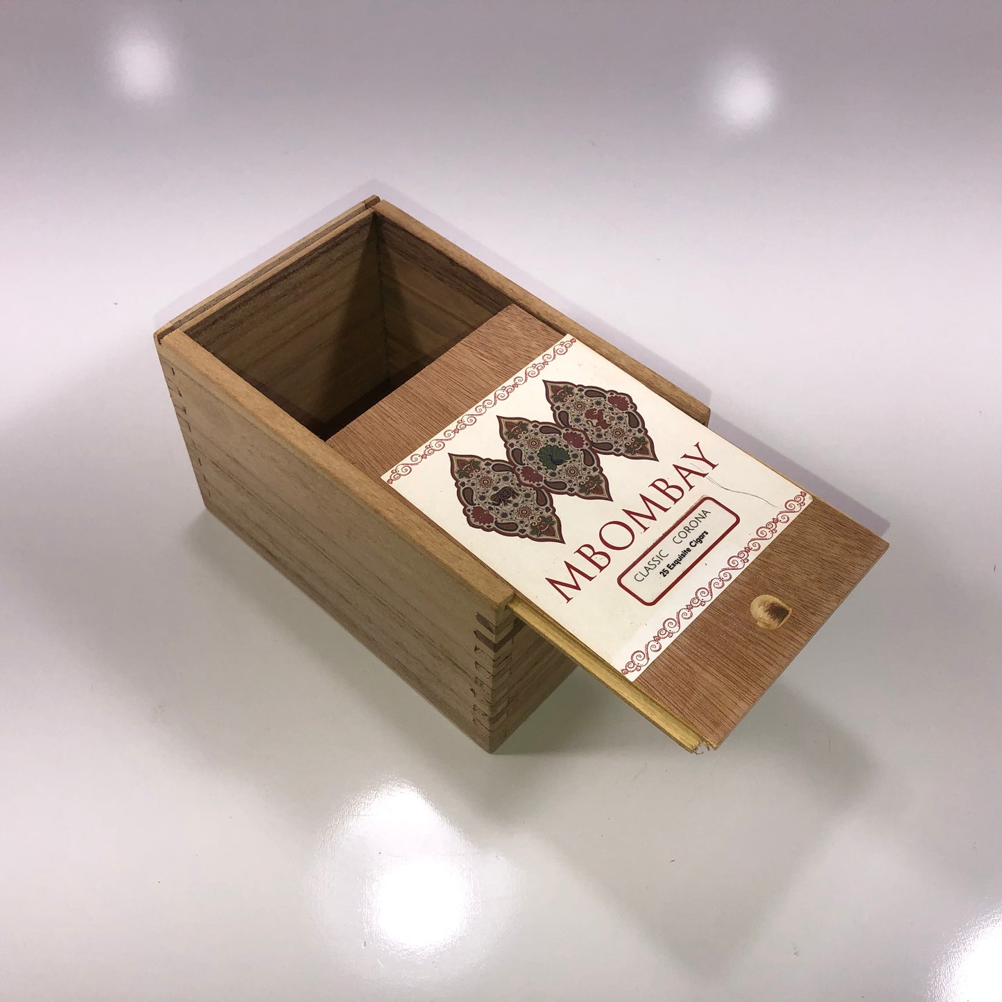 Mbombay Classic Maduro Empty Wooden Cigar Box 4.25x6.5x4