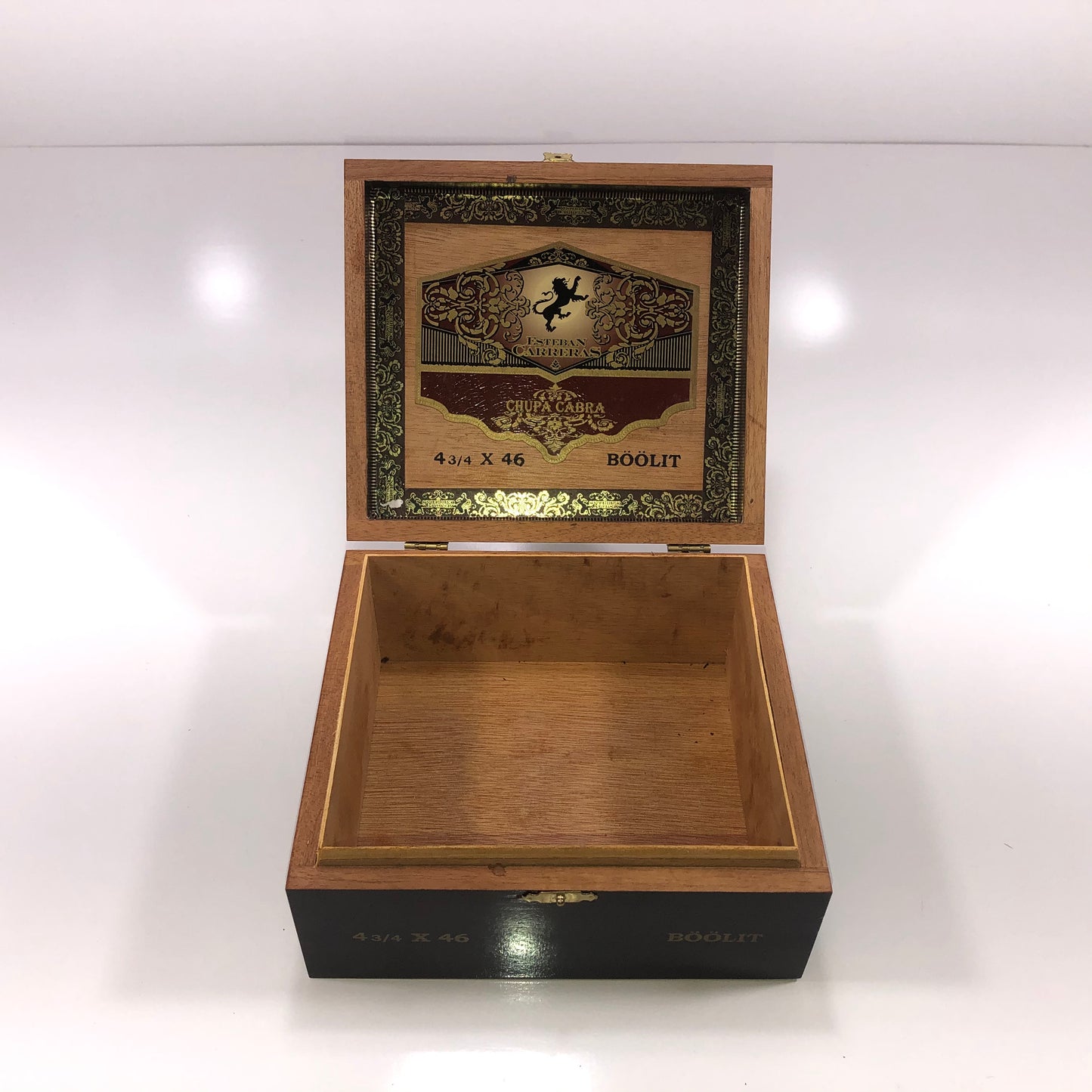 Esteban Carreras Boolit Empty Wooden Cigar Box 7.25x6.5x3.5