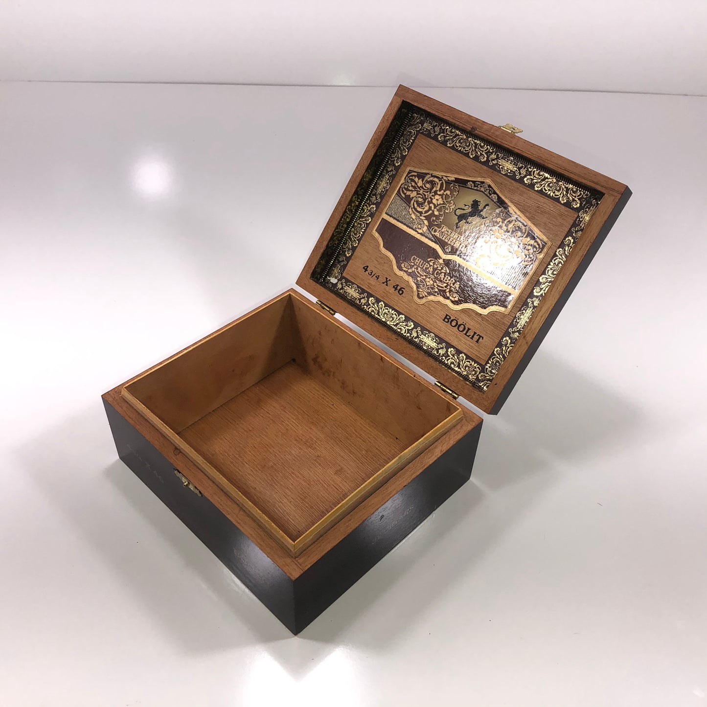 Esteban Carreras Boolit Empty Wooden Cigar Box 7.25x6.5x3.5