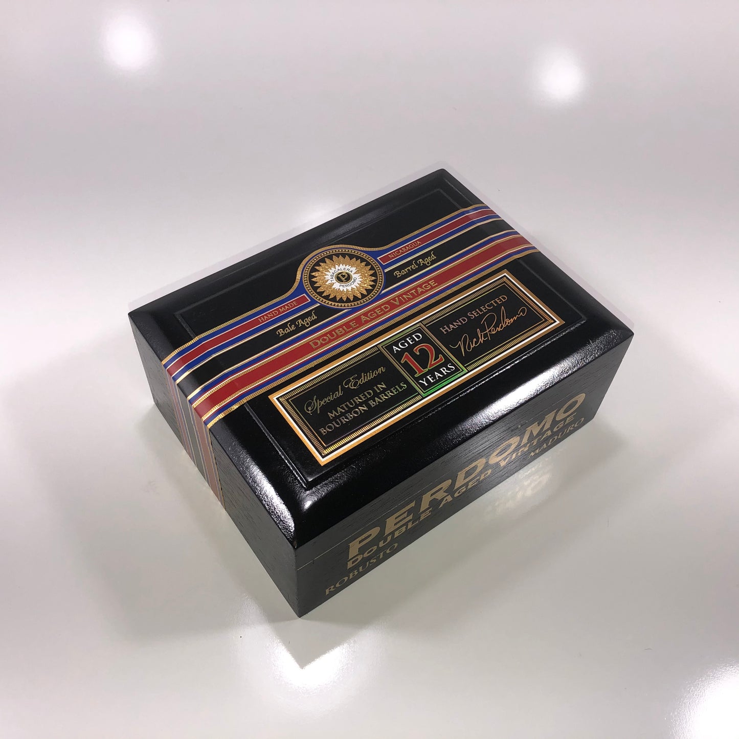 Perdomo Double Aged Vintage Maduro Robusto Empty Wooden Cigar Box 8x6.25x3.25