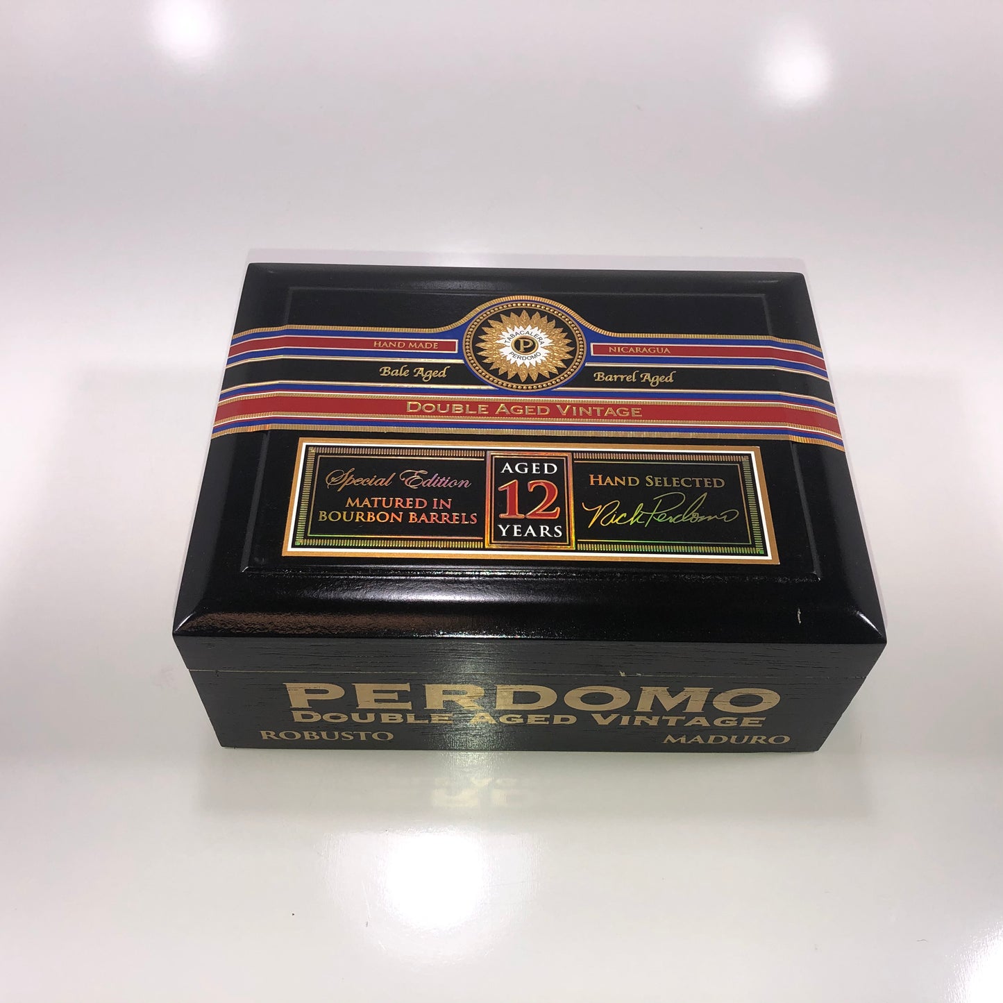 Perdomo Double Aged Vintage Maduro Robusto Empty Wooden Cigar Box 8x6.25x3.25