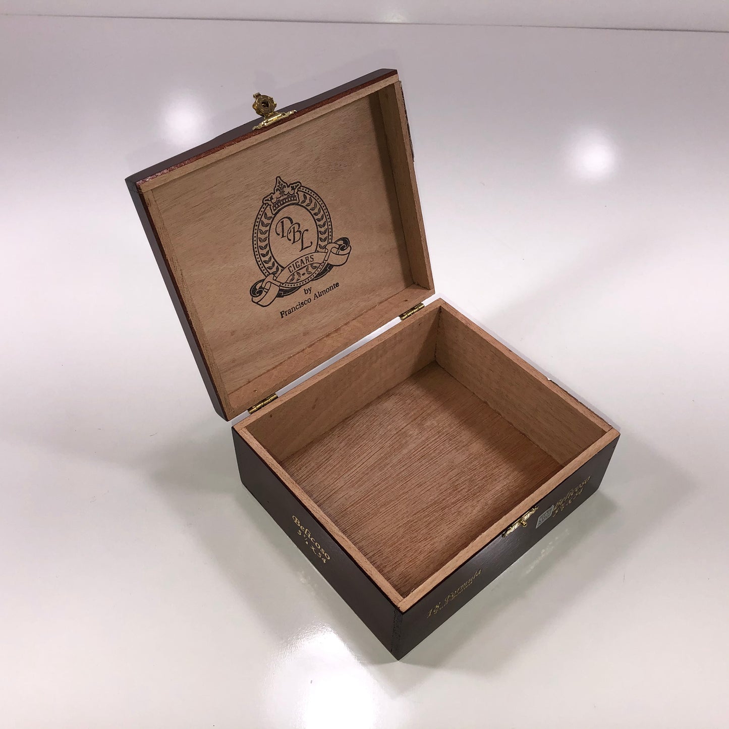 DBL Formula Belicoso Empty Wooden Cigar Box 6.25x5.75x3