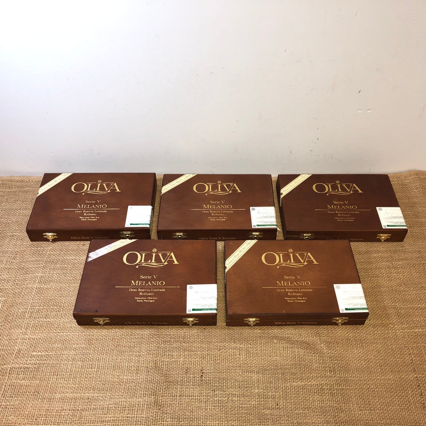 Lot of 5 Oliva Robusto Empty Wooden Cigar Boxes 9x6x1.5 #66