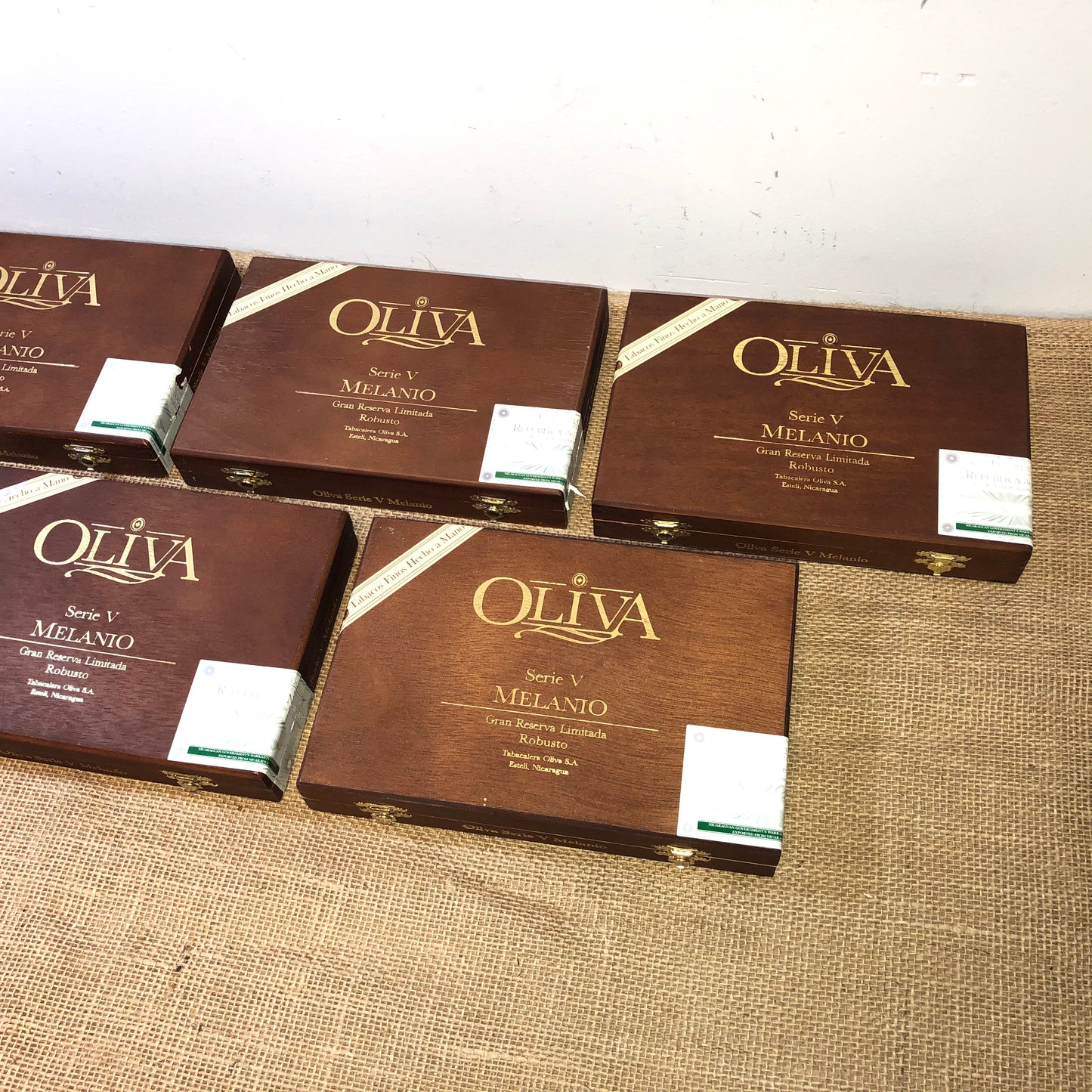 Lot of 5 Oliva Robusto Empty Wooden Cigar Boxes 9x6x1.5 #66